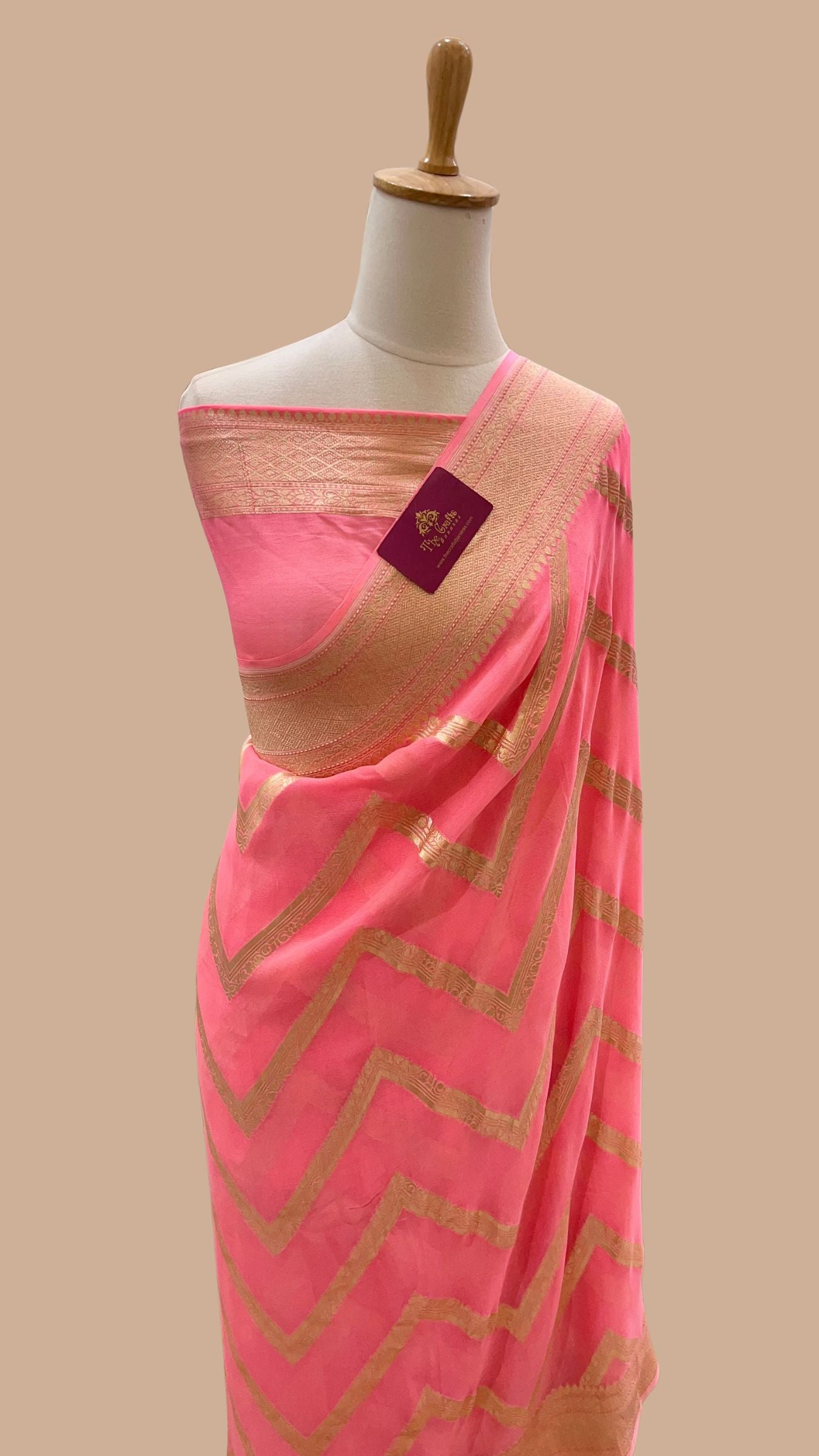 Khaddi Georgette Banarasi Saree - Water Zari