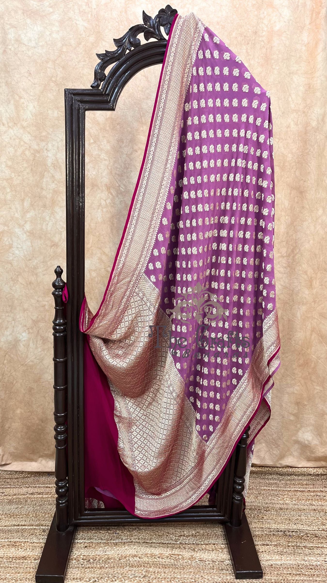 Khaddi Georgette Banarasi Saree - Water Zari