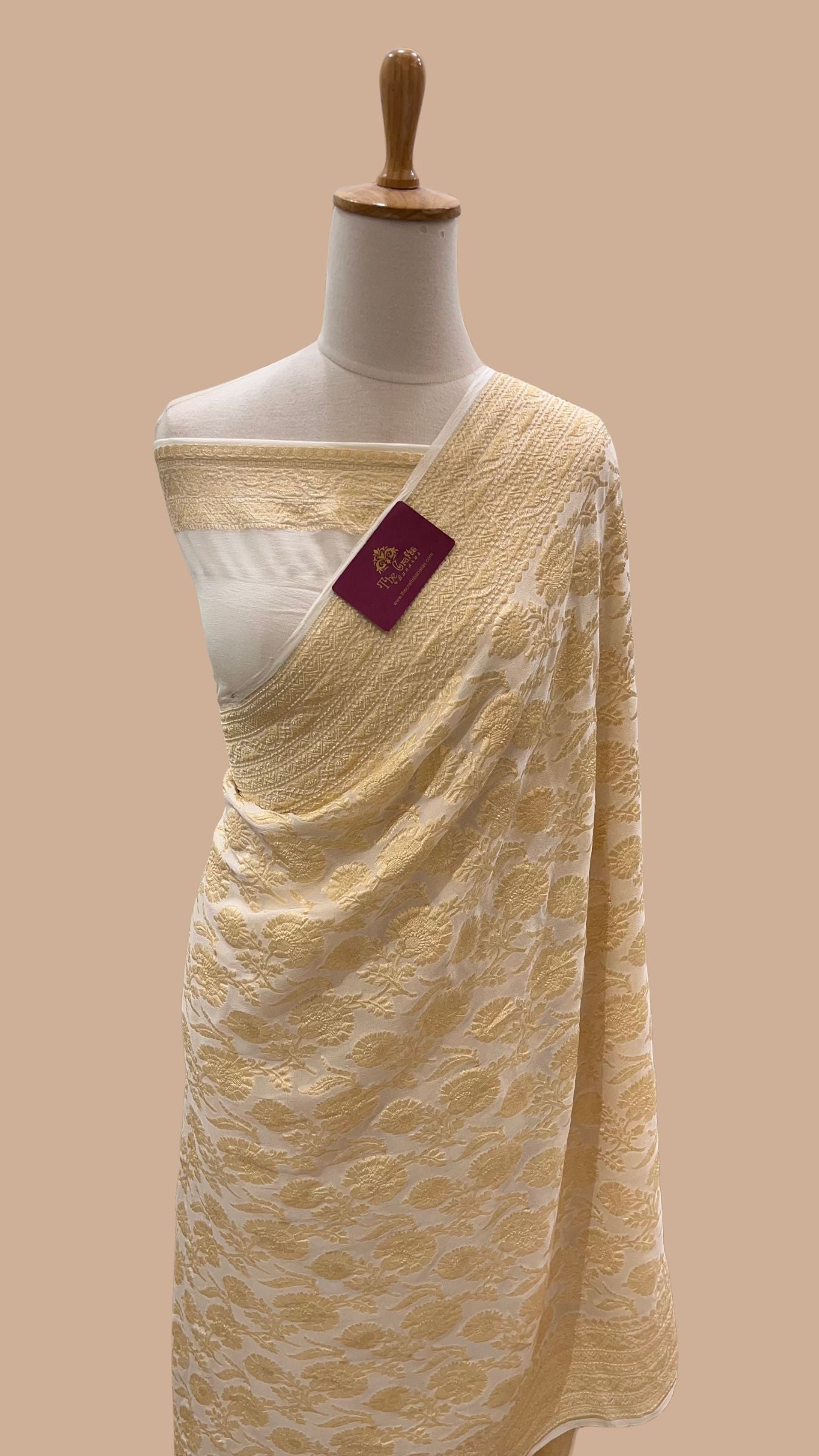 Khaddi Georgette Handloom Banarasi Saree
