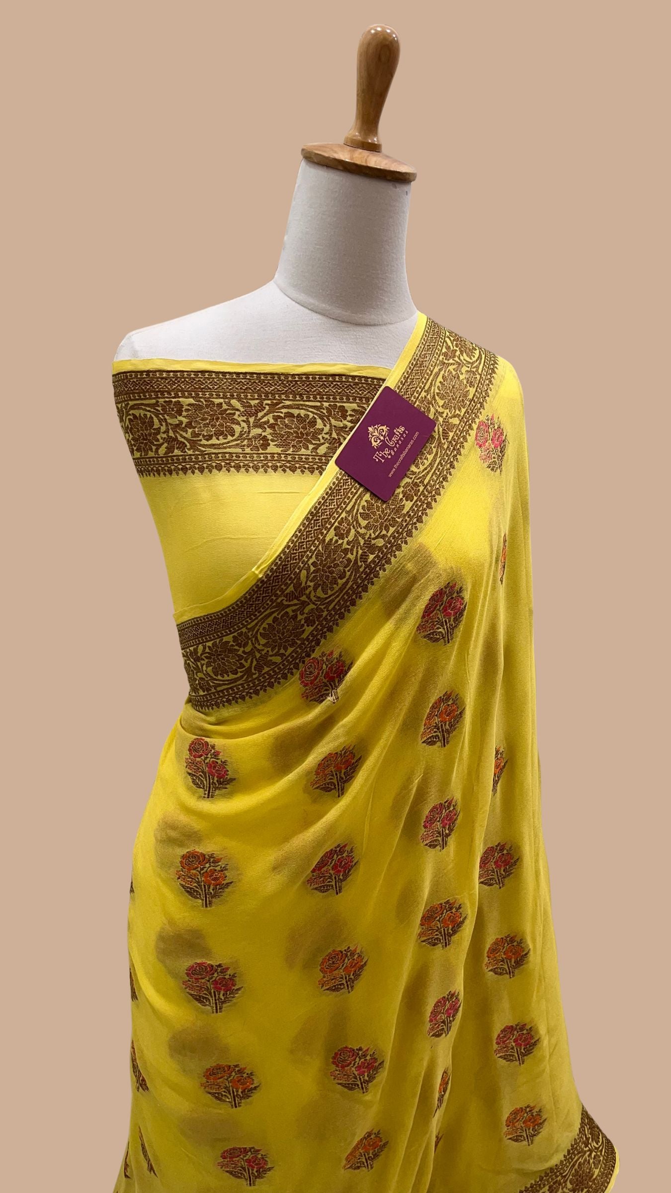 Pure Khaddi Chiffon Banarasi Saree