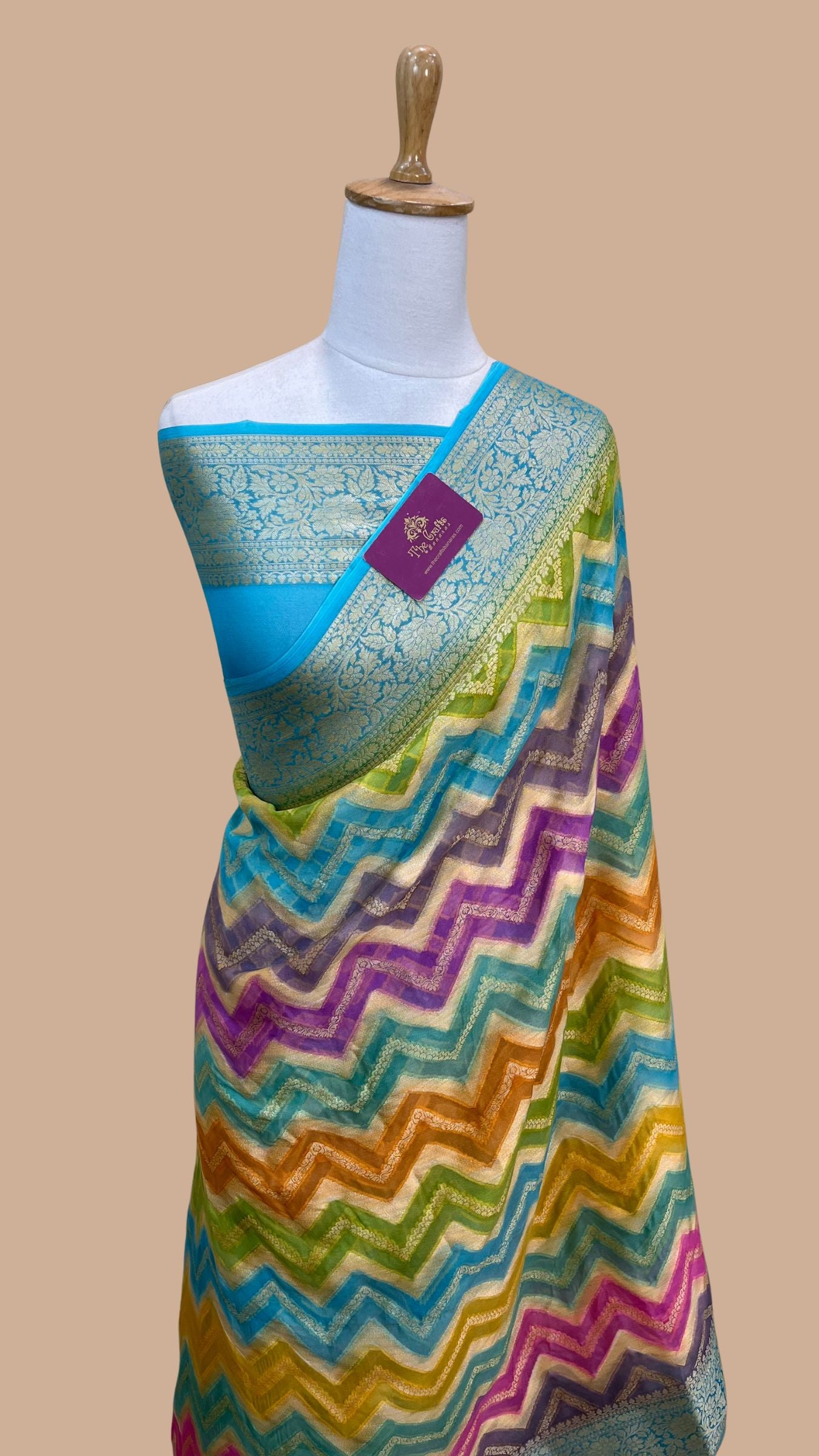 Pure Khaddi Chiffon Banarasi Saree