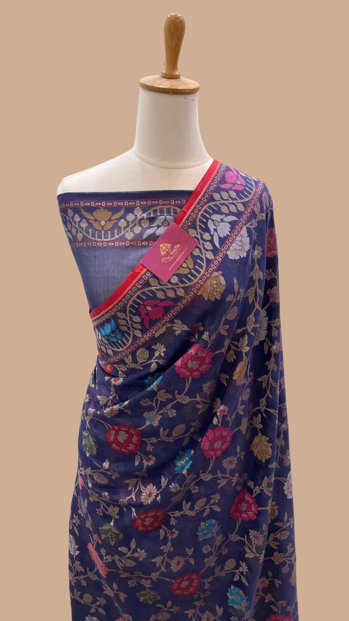 Pure Ektara Cotton Jamdani Banarasi Saree - Tilfi