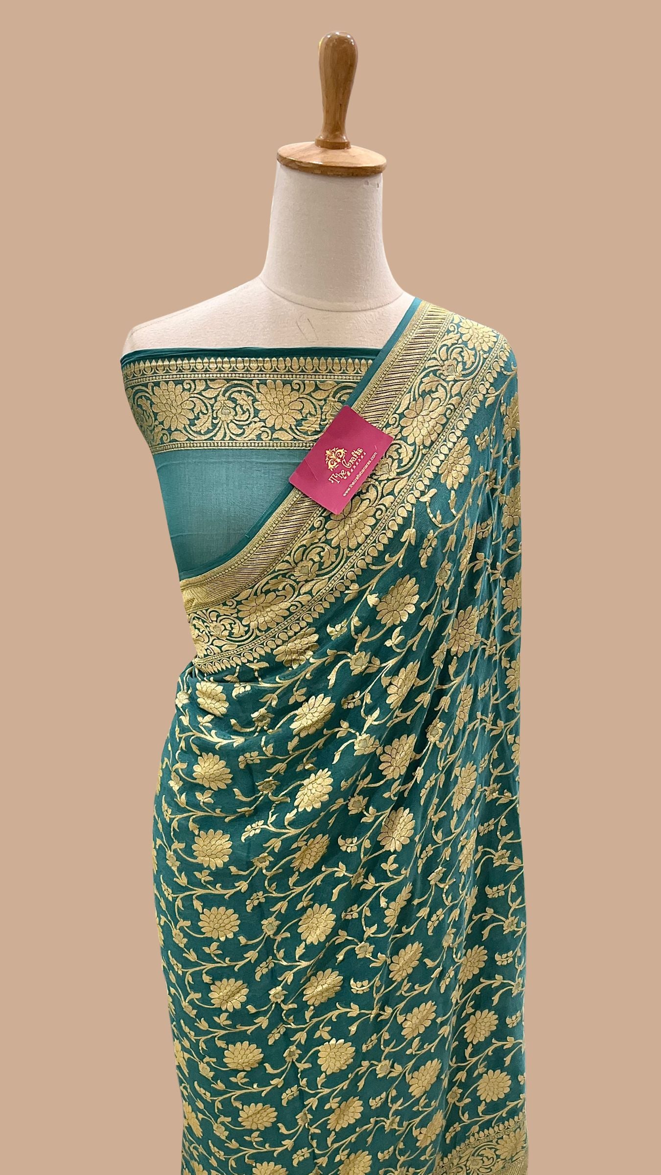 Khaddi Georgette Handloom Banarasi Saree