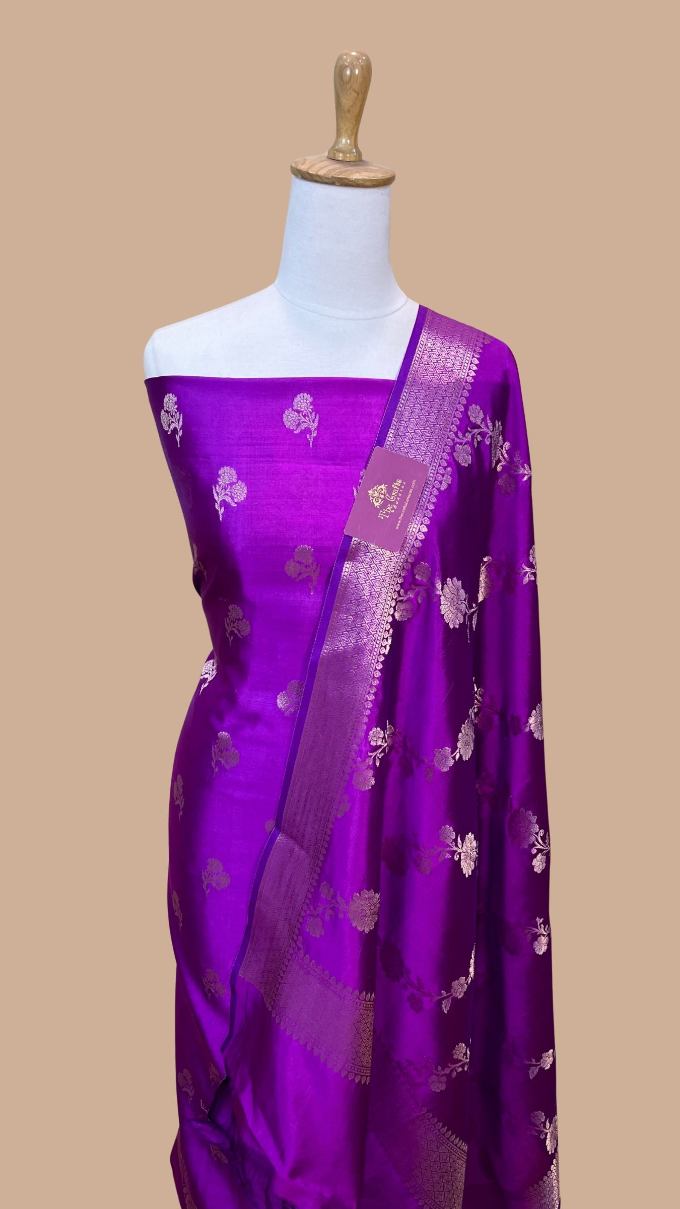Pure Mango Silk Banarasi Dress Material