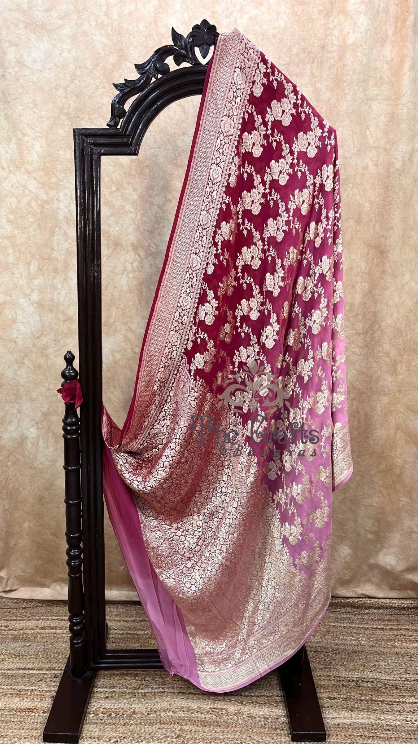 Khaddi Georgette Banarasi Saree - Water Zari