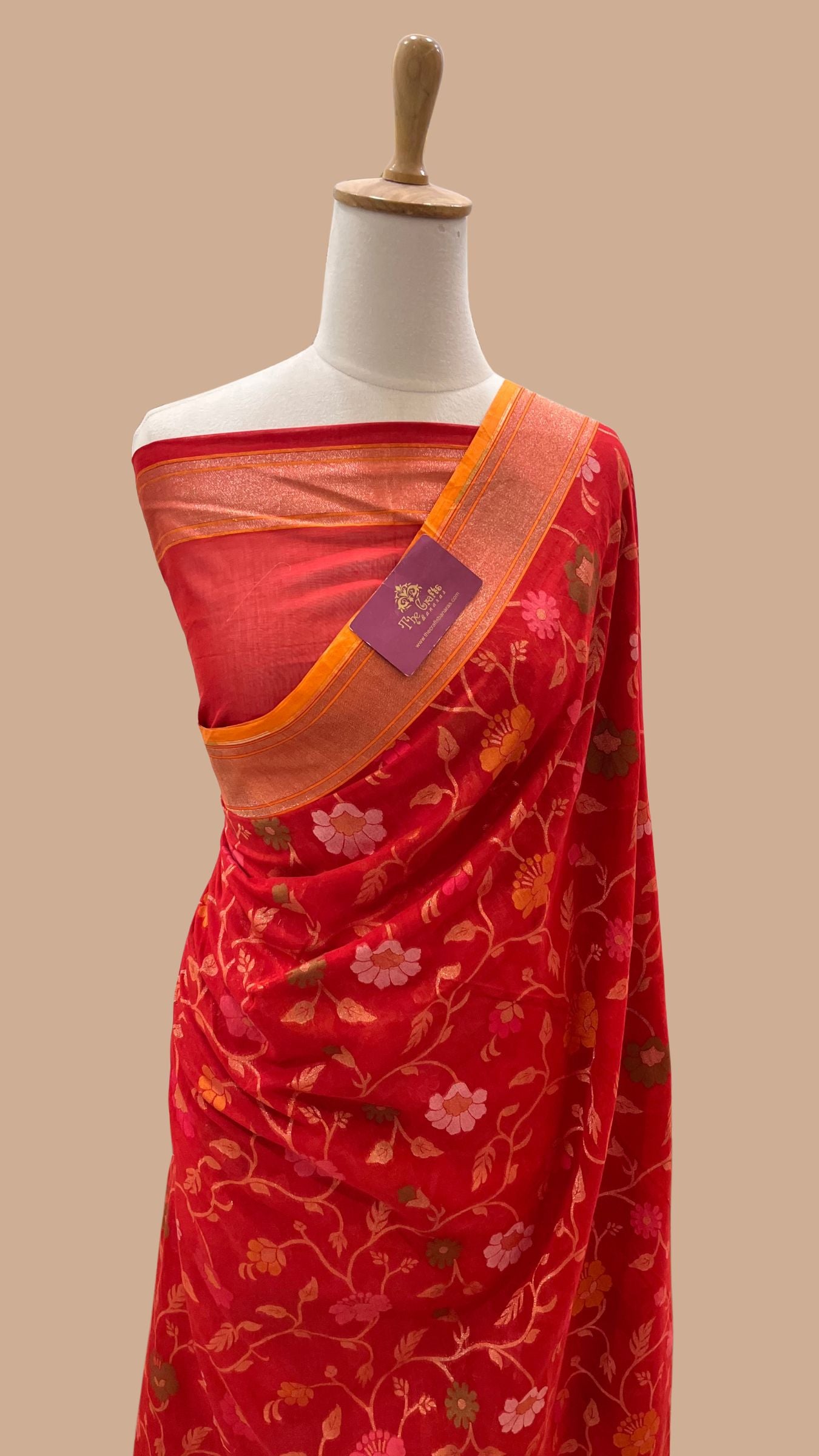 Pure Ektara Cotton Jamdani Banarasi Saree - Tilfi