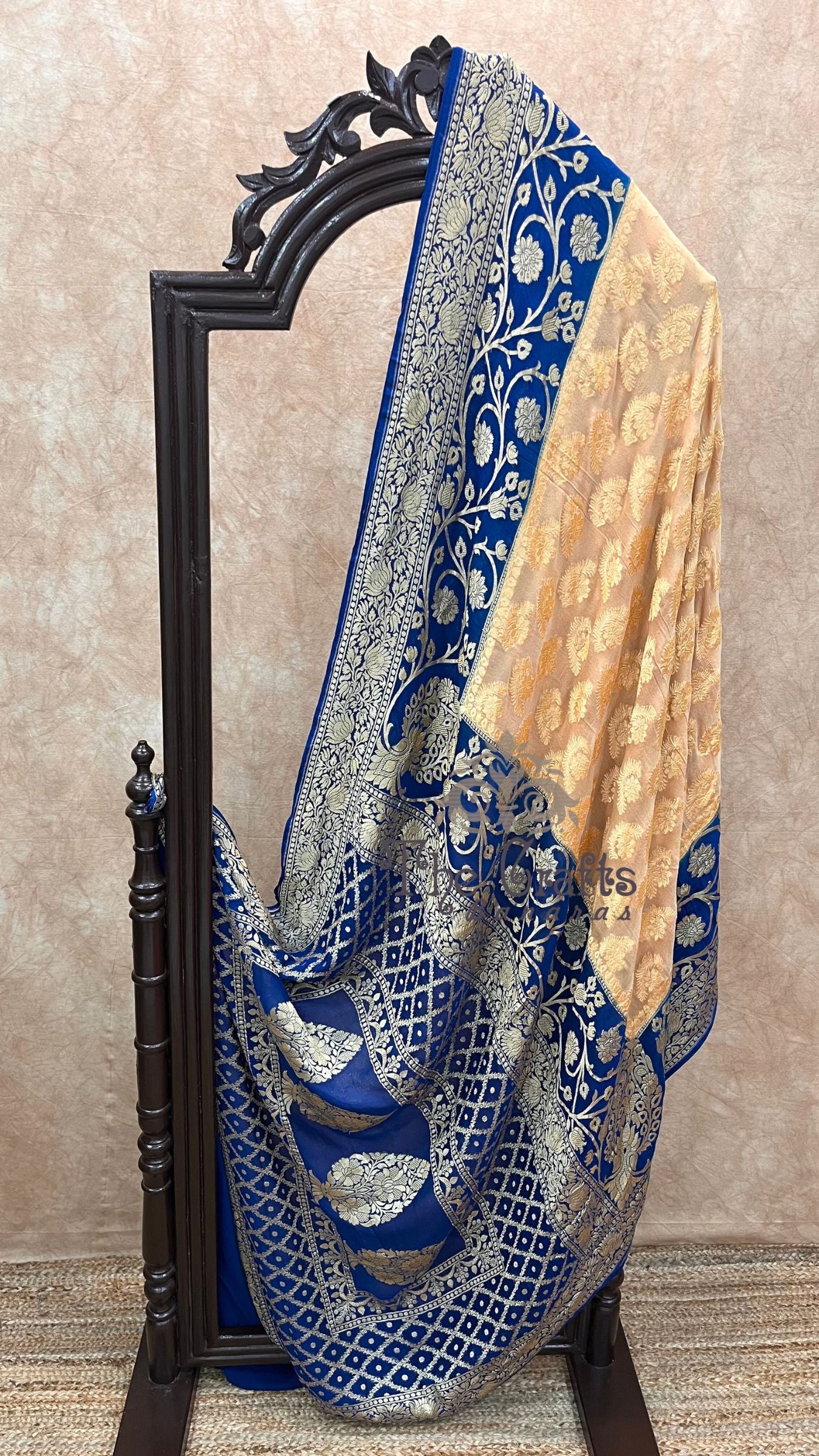 Khaddi Georgette Banarasi Saree - Gold Zari