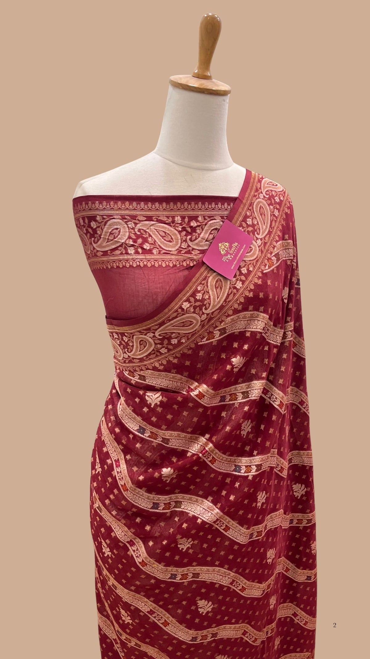 Pure Ektara Cotton Jamdani Banarasi Saree - Tilfi