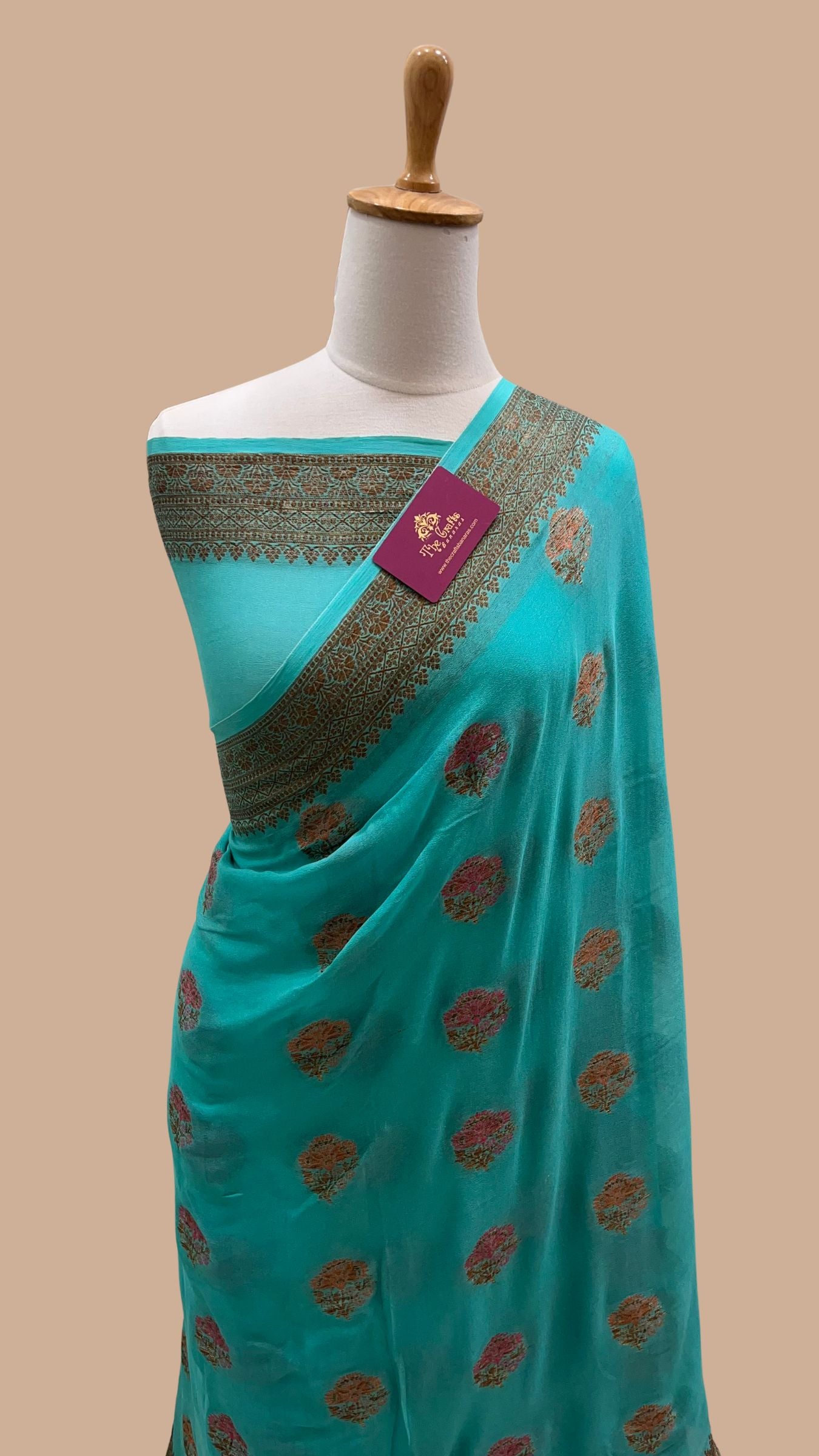 Pure Khaddi Chiffon Banarasi Saree