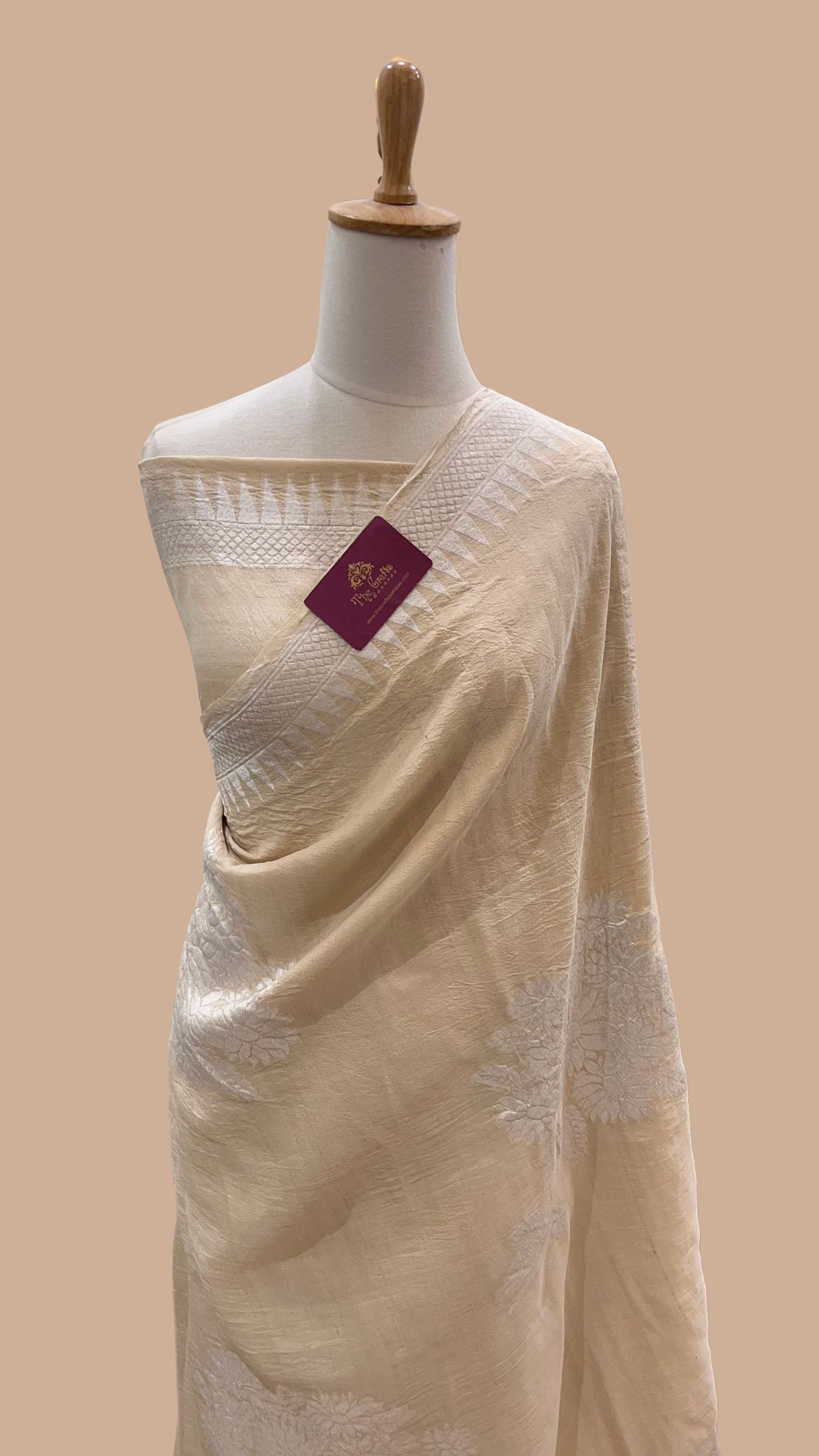 Tussar Georgette Handloom Banarasi Saree - All over Sona Rupa Motifs