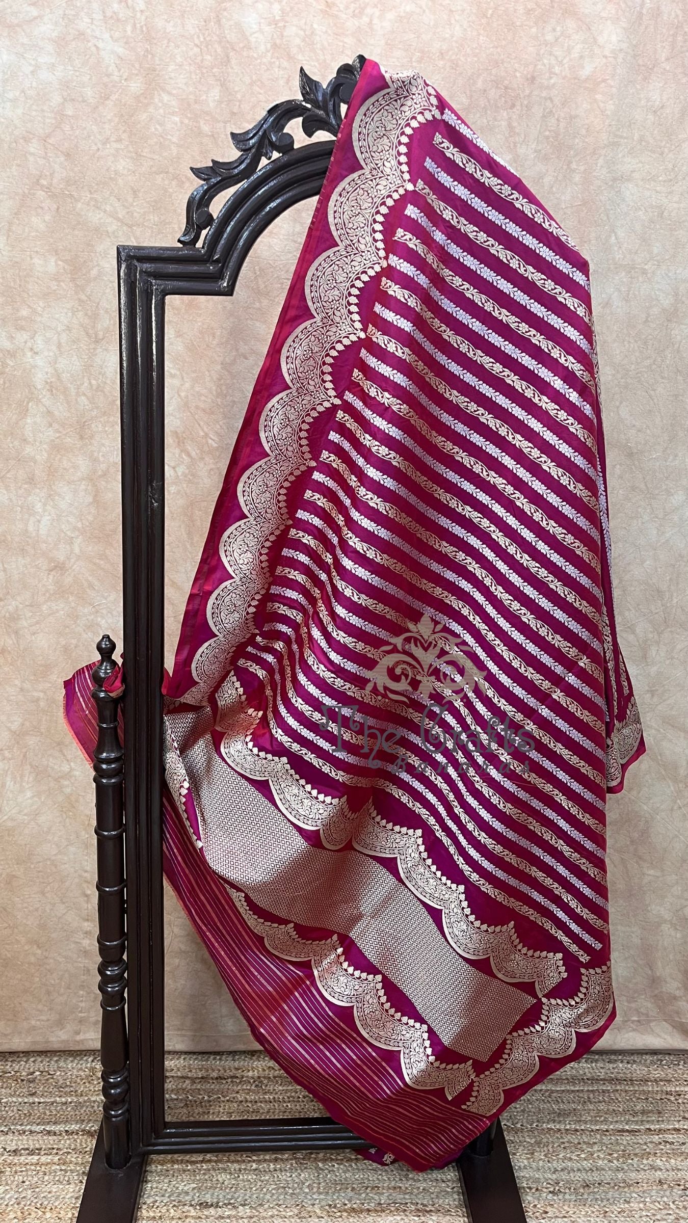 Pure Katan Silk Handloom Banarasi Saree - Sona roopa with kadhua border