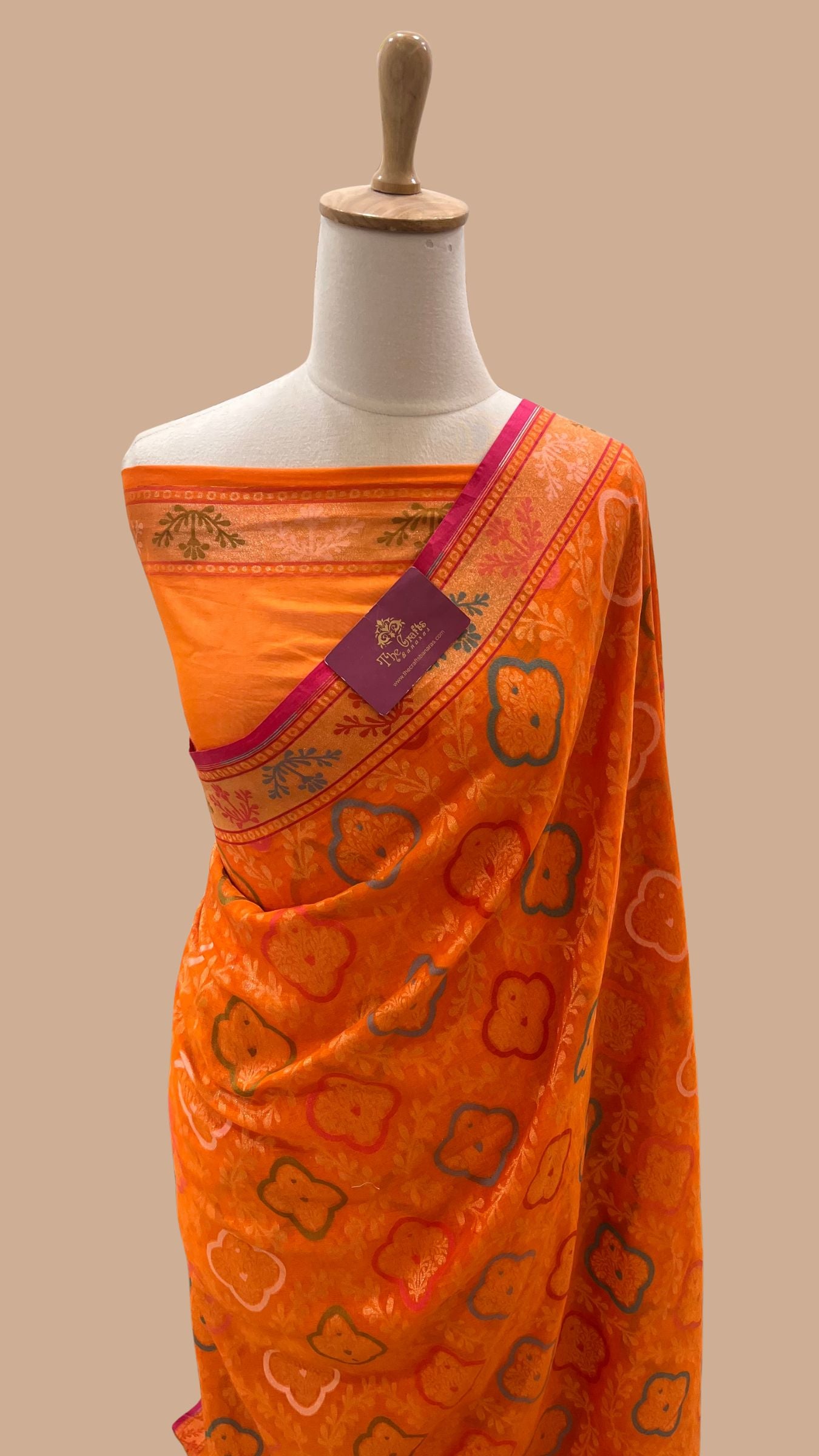 Pure Ektara Cotton Jamdani Banarasi Saree - Tilfi