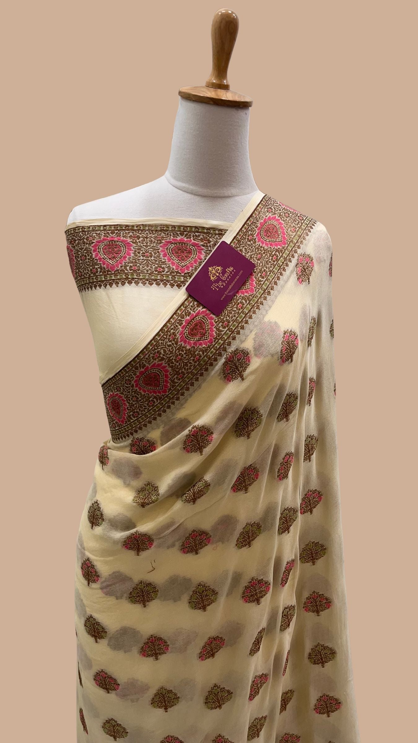 Pure Khaddi Chiffon Banarasi Saree