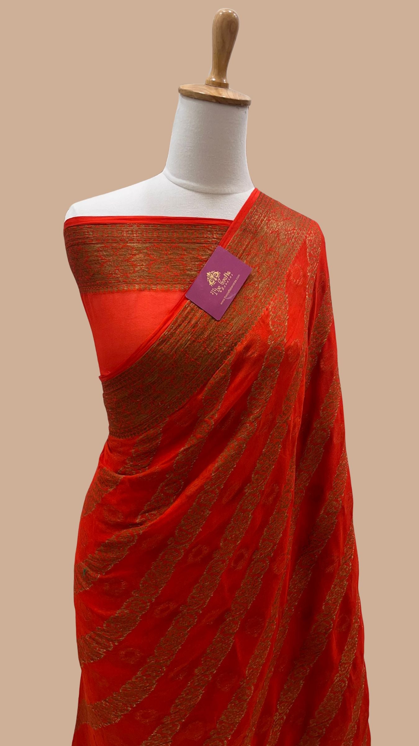Pure Khaddi Chiffon Banarasi Saree