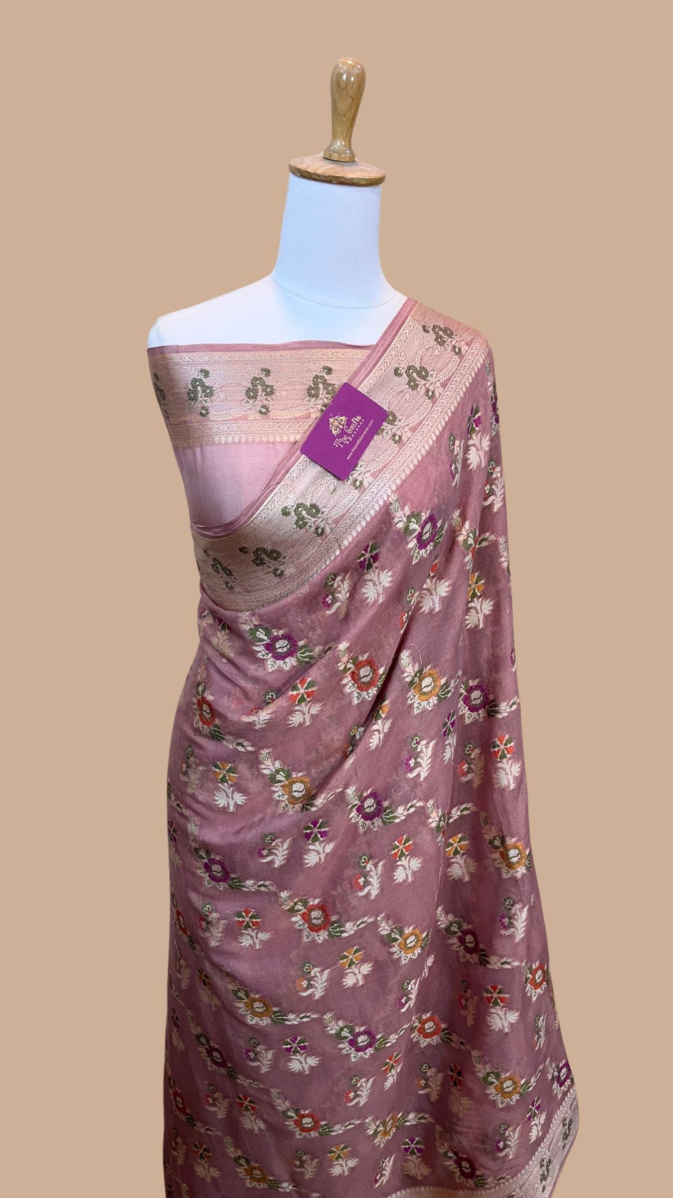 Pure Khaddi Chiffon Banarasi Saree