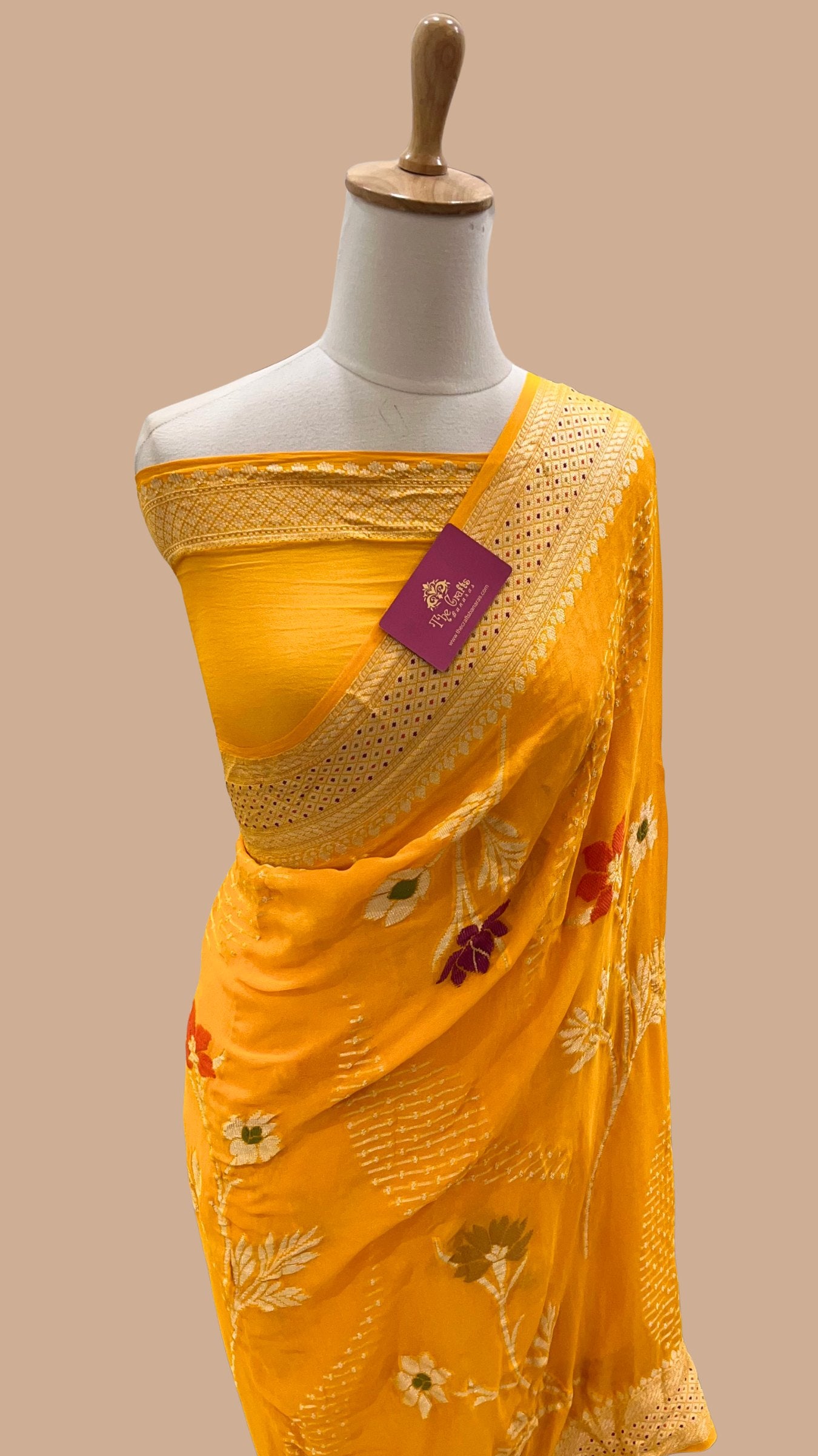Pure Khaddi Chiffon Banarasi Saree