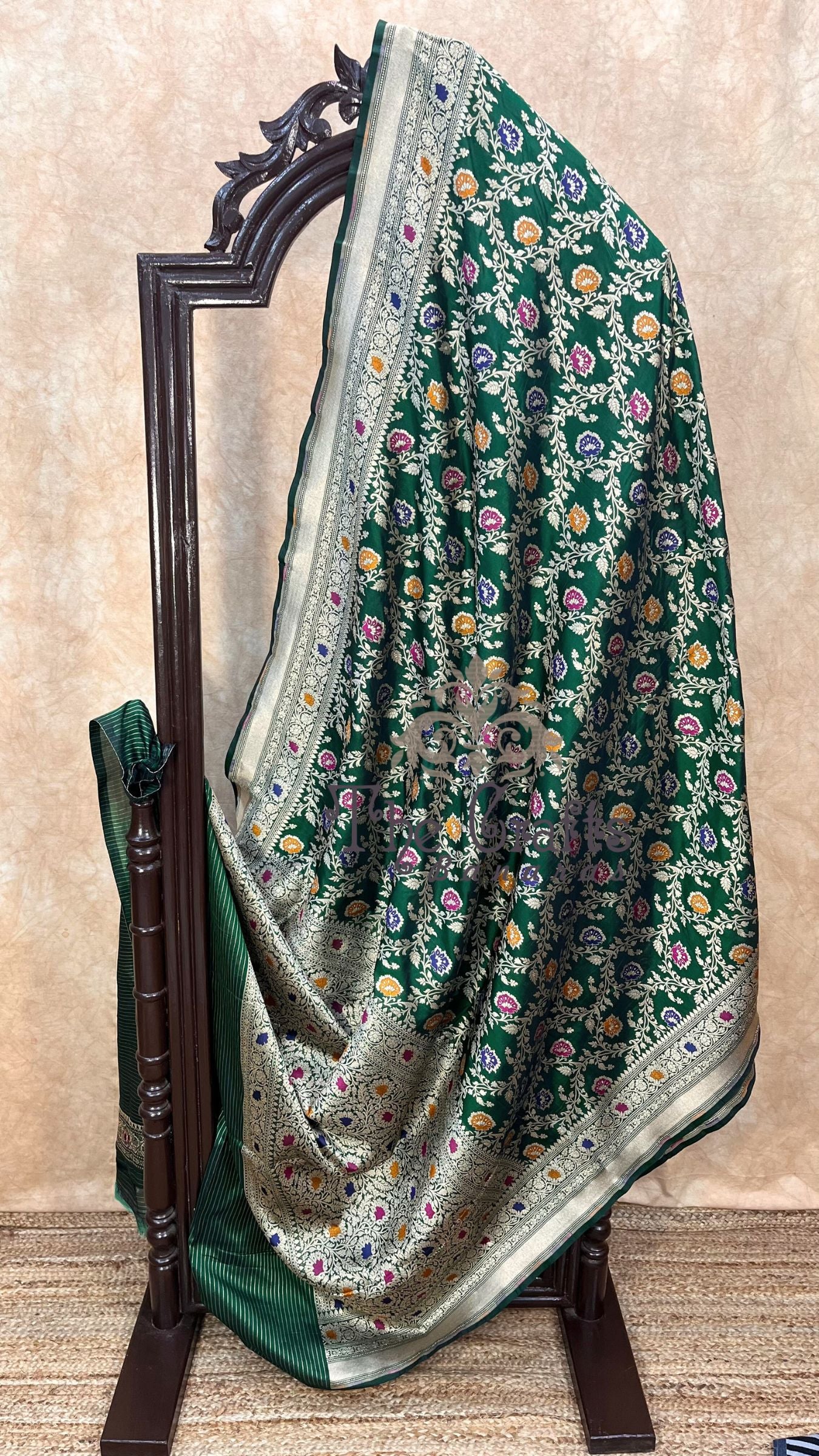 Pure Katan Silk Handloom Banarasi Saree - All over Meenakari Jaal work