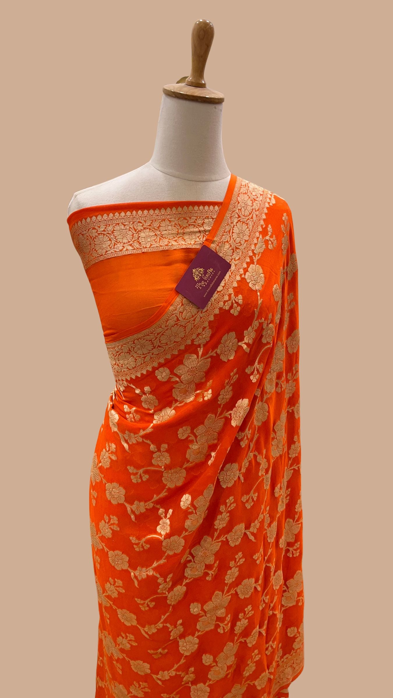Khaddi Georgette Handloom Banarasi Saree