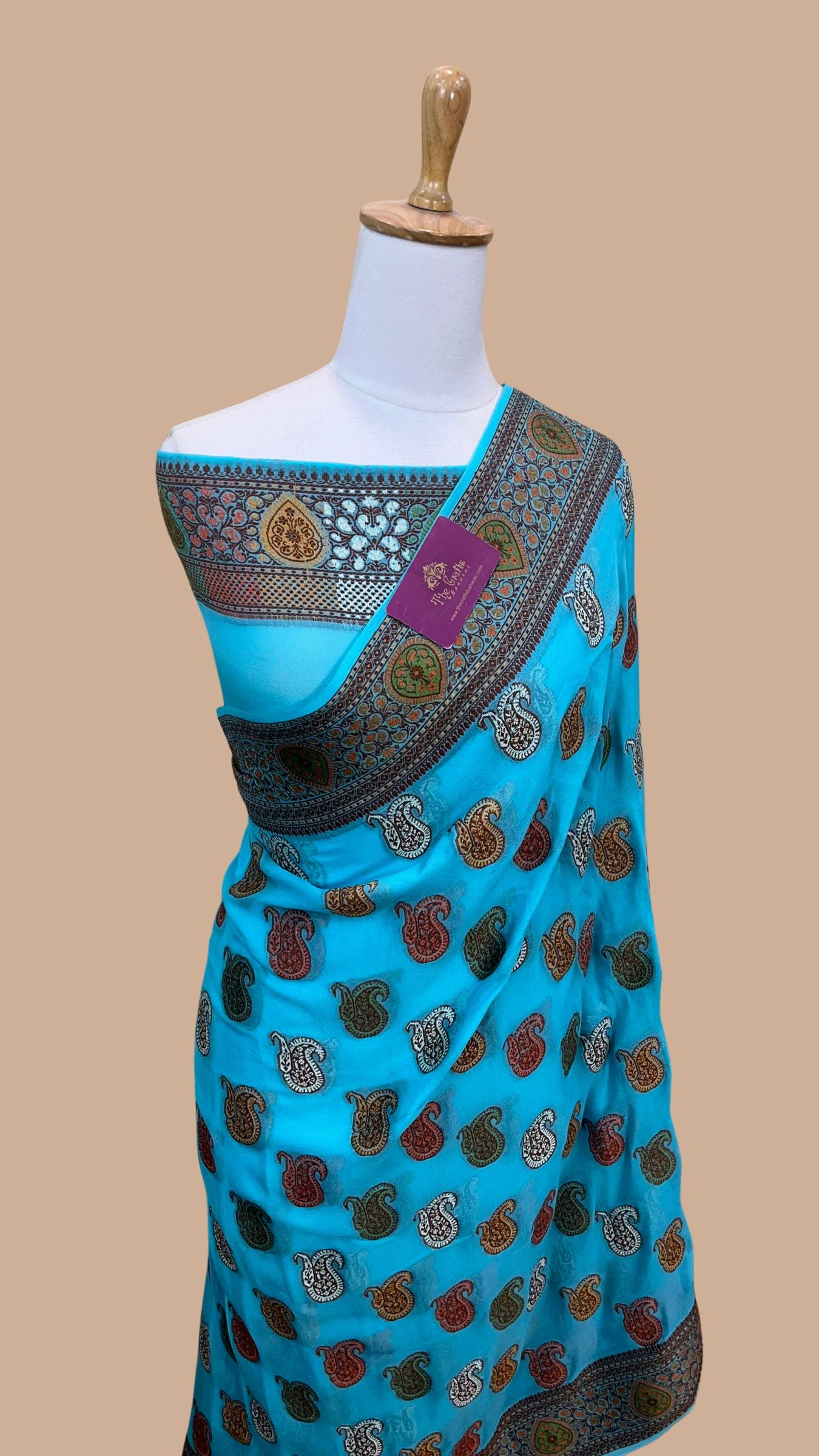 Pure Khaddi Chiffon Banarasi Saree