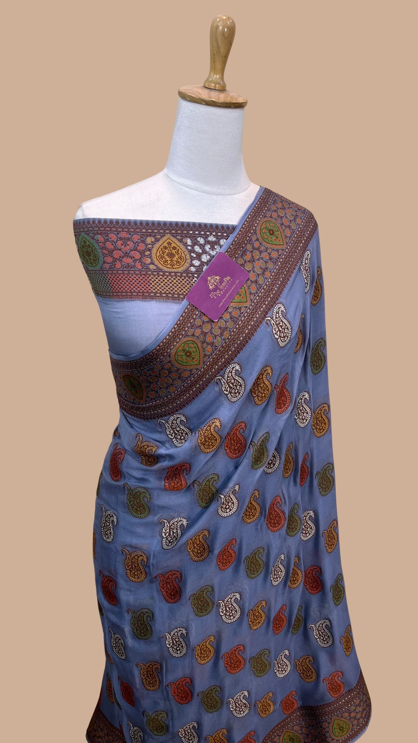 Pure Khaddi Chiffon Banarasi Saree
