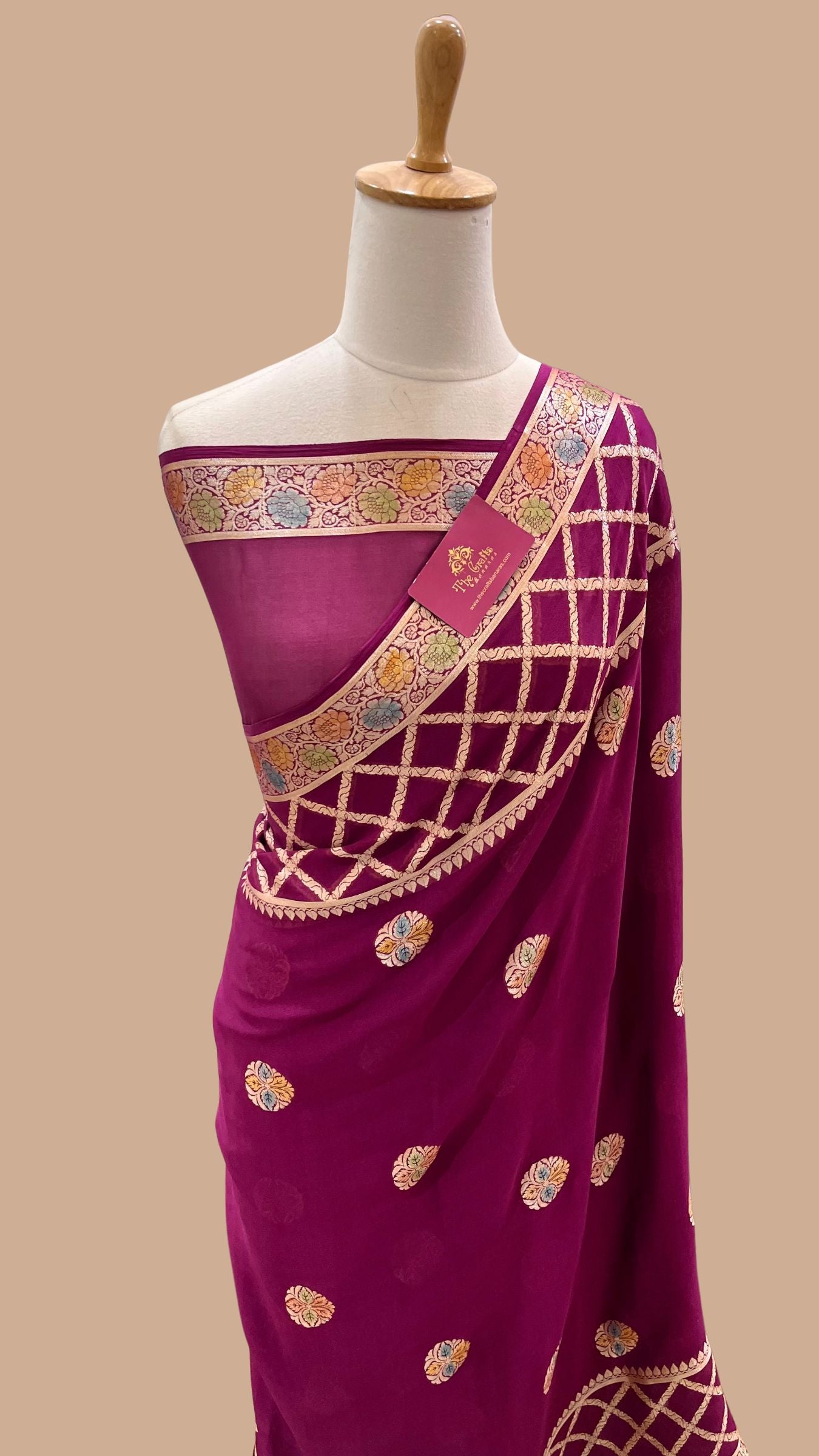 Pure Khaddi Chiffon Banarasi Saree