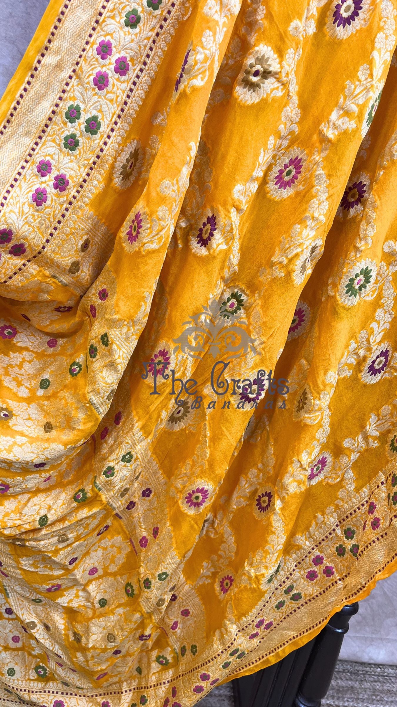 Pure Khaddi Chiffon Banarasi Saree - Meenakari