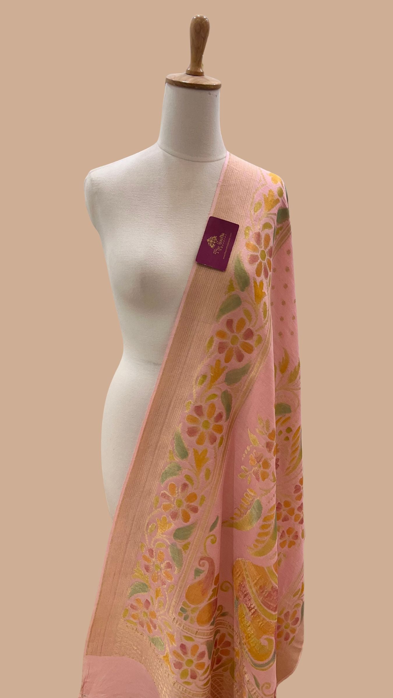 Pure Moonga Silk Banarasi Handloom Dupatta