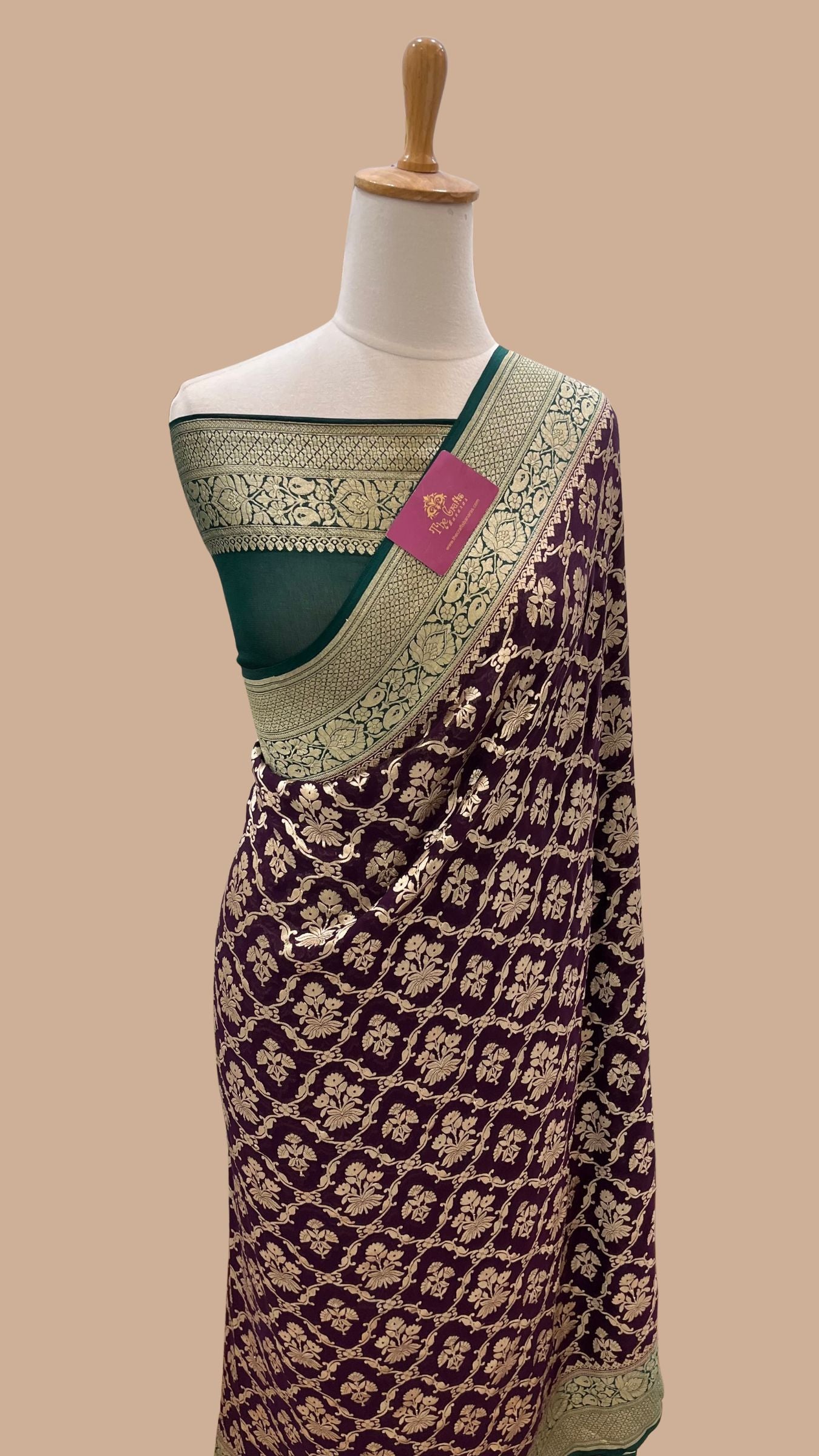 Khaddi Georgette Banarasi Saree - Water Zari