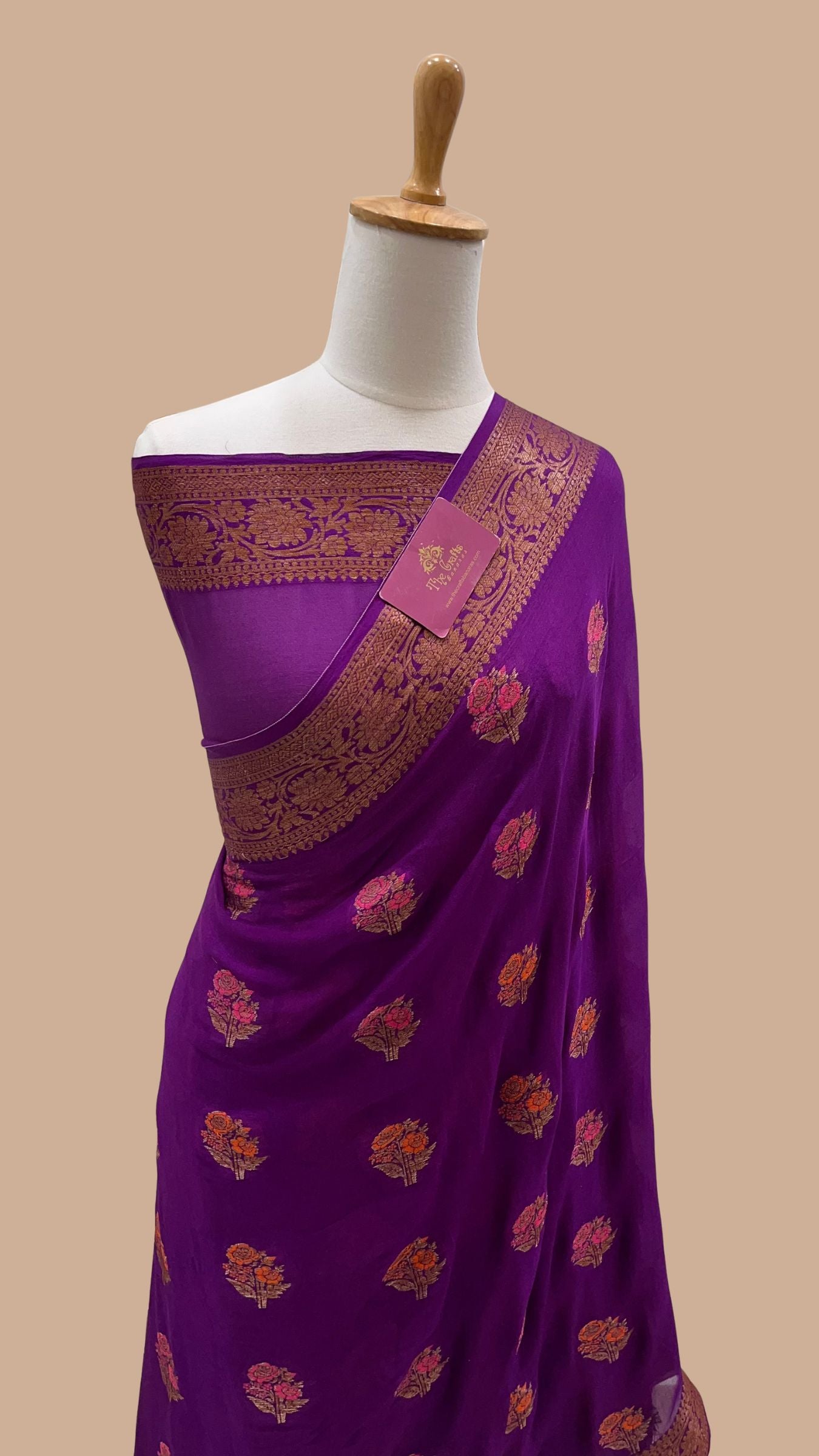 Pure Khaddi Chiffon Banarasi Saree