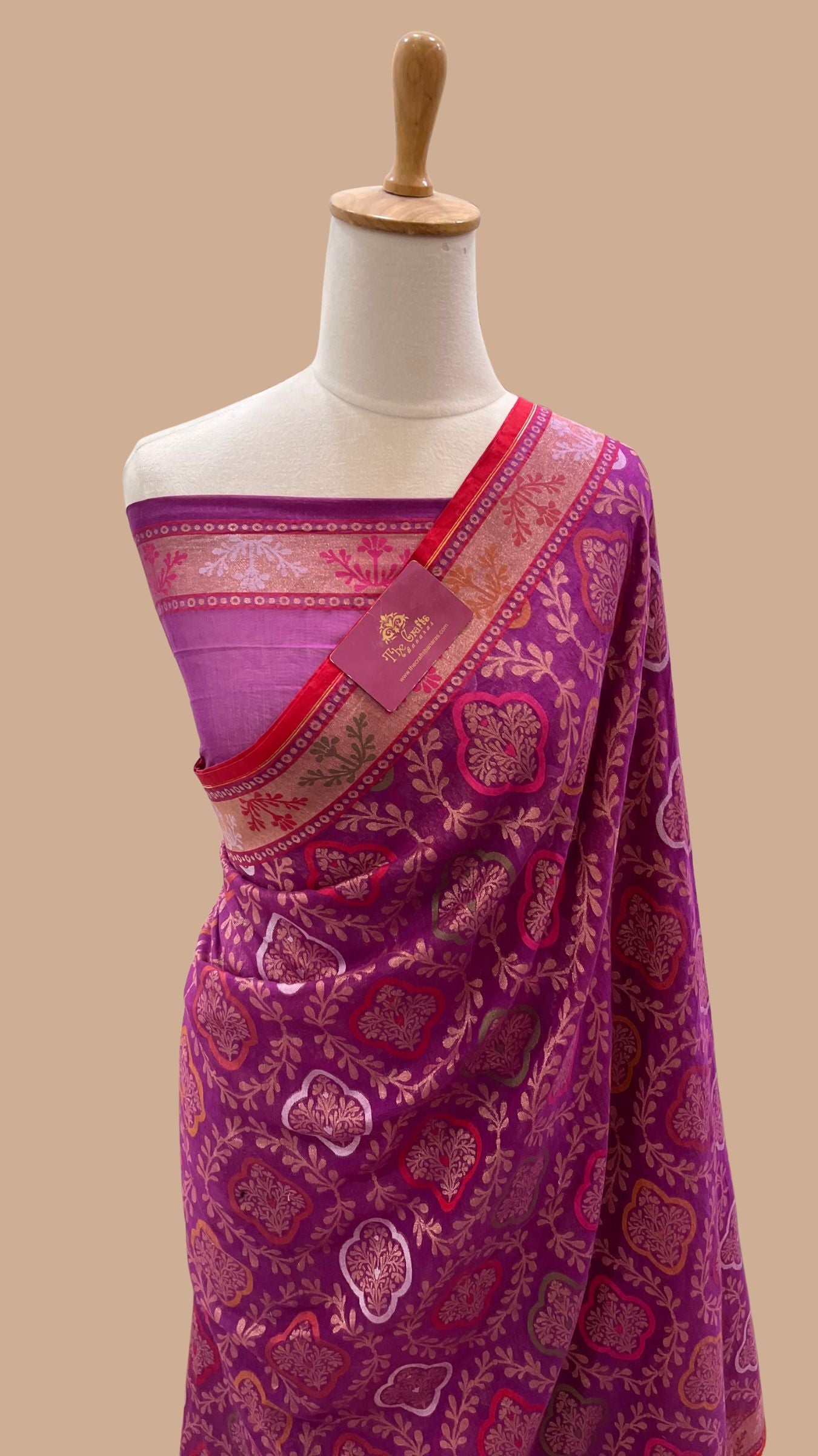 Pure Ektara Cotton Jamdani Banarasi Saree - Tilfi