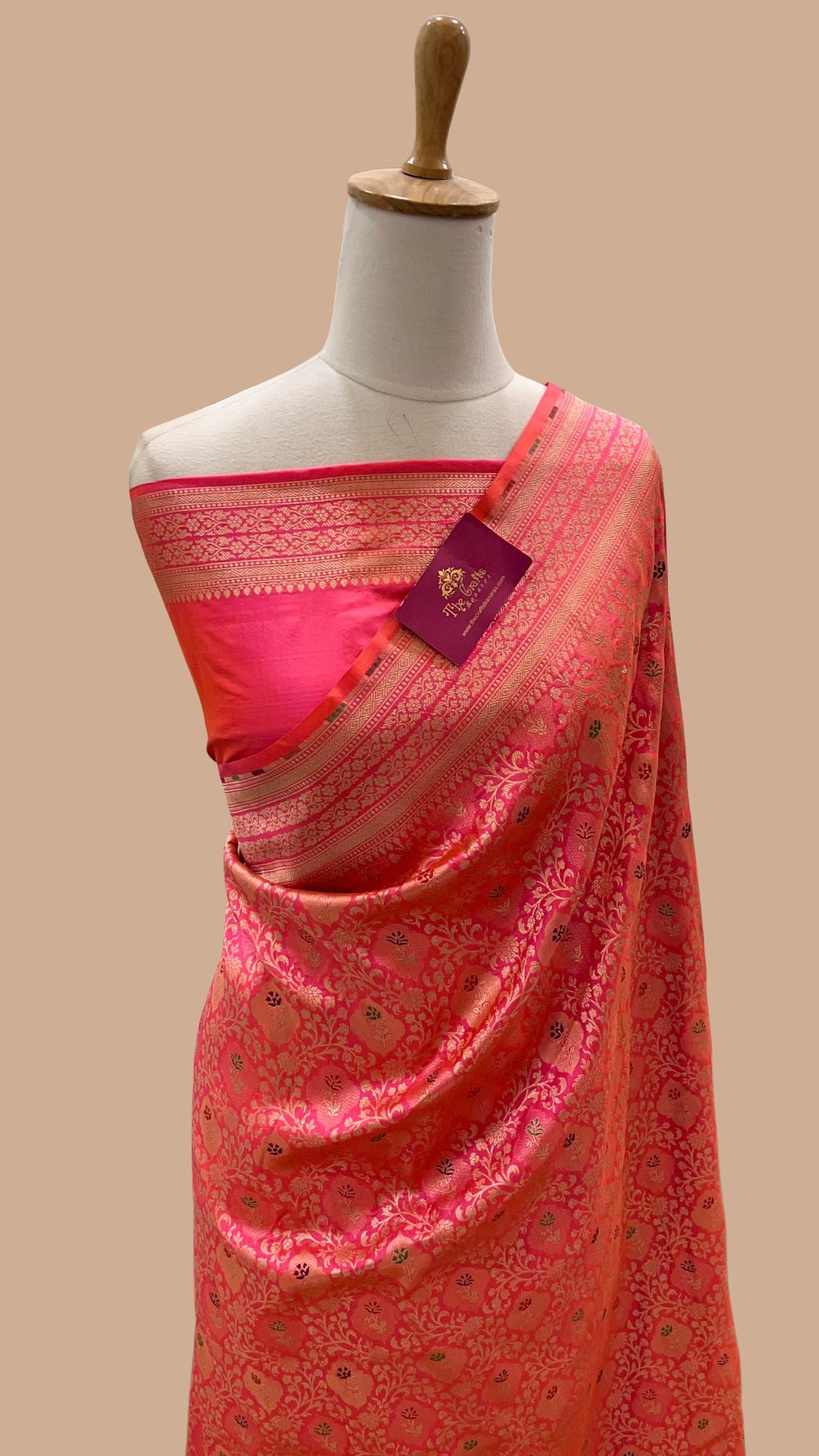 Pure Katan Silk Handloom Banarasi Saree - Tanchui Brocade Meenakari