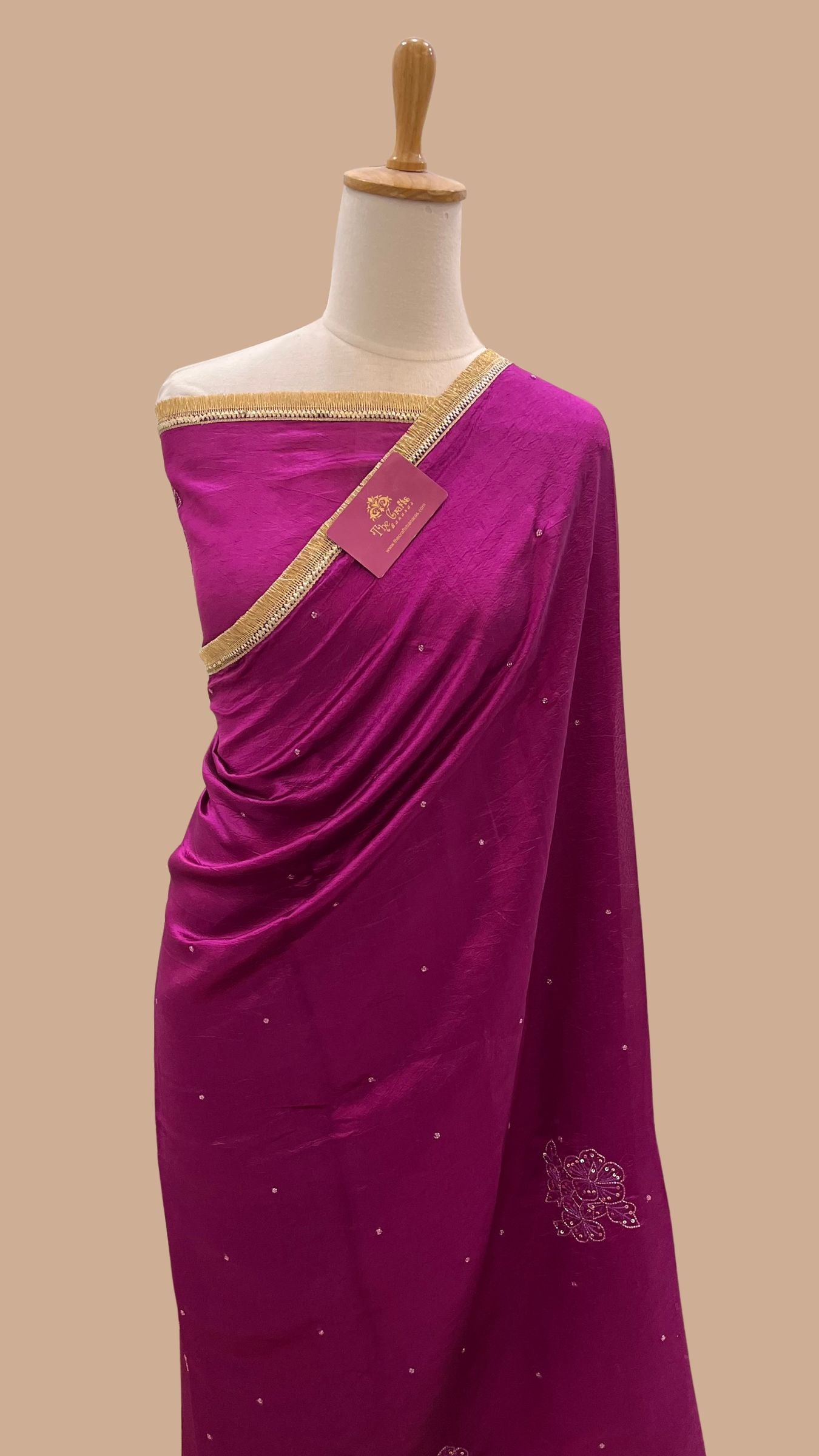 Pure Dupion Silk Handloom Banarasi Saree - handwork motifs