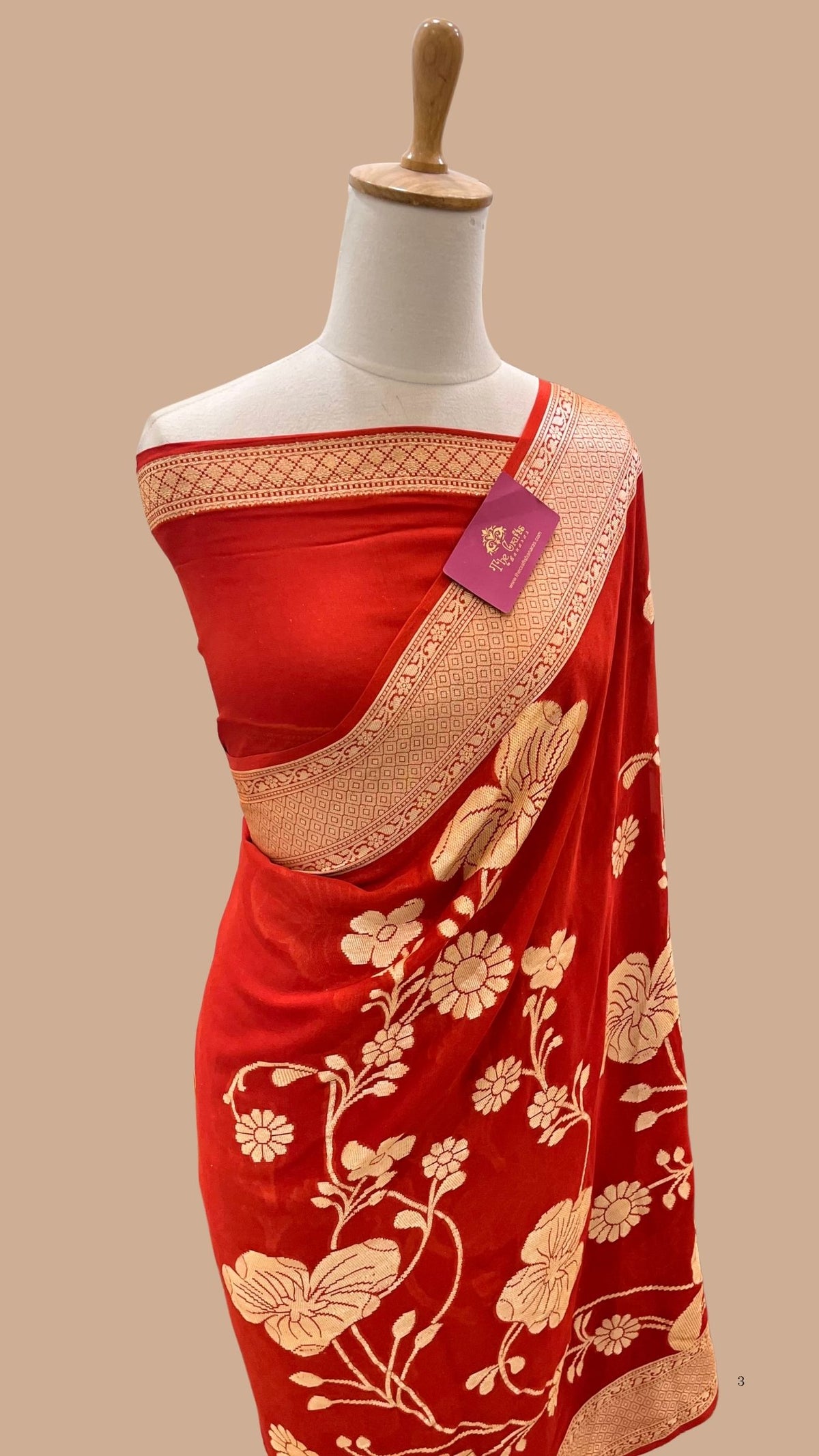 Pure Khaddi Chiffon Banarasi Saree