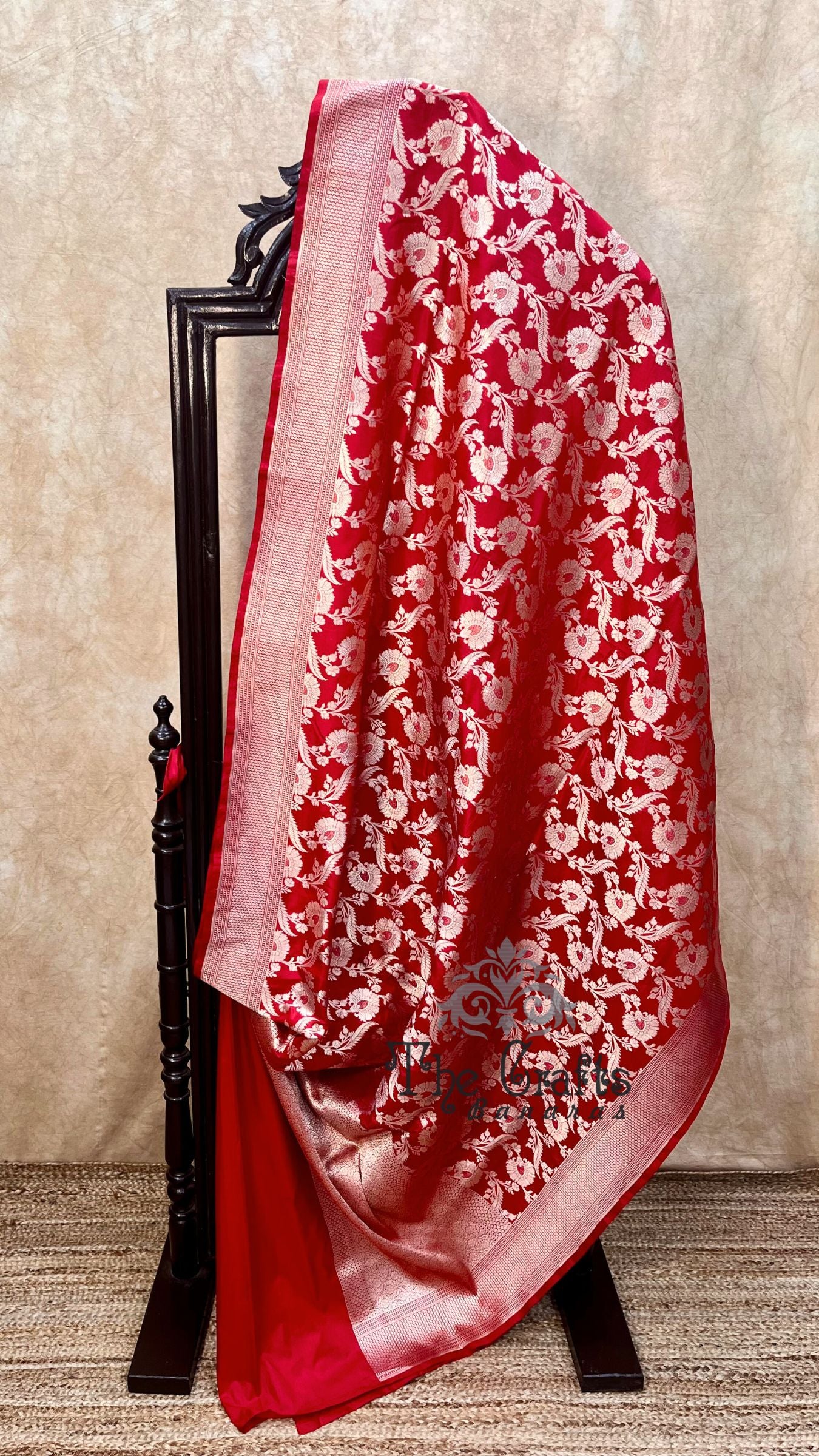 Pure Katan Silk Handloom Banarasi Saree - Jaal work