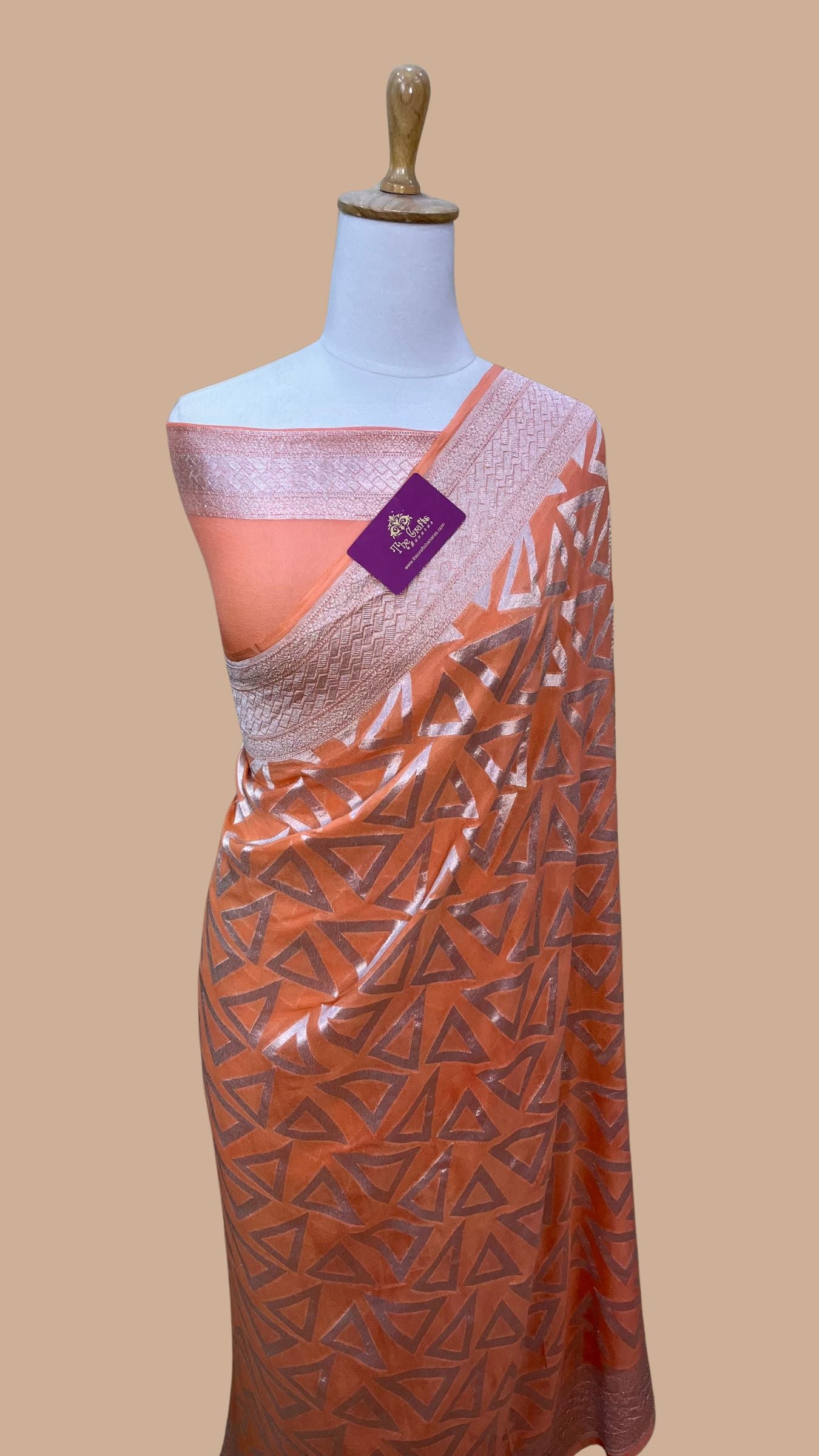 Pure Georgette Banarasi Saree - Silver Zari