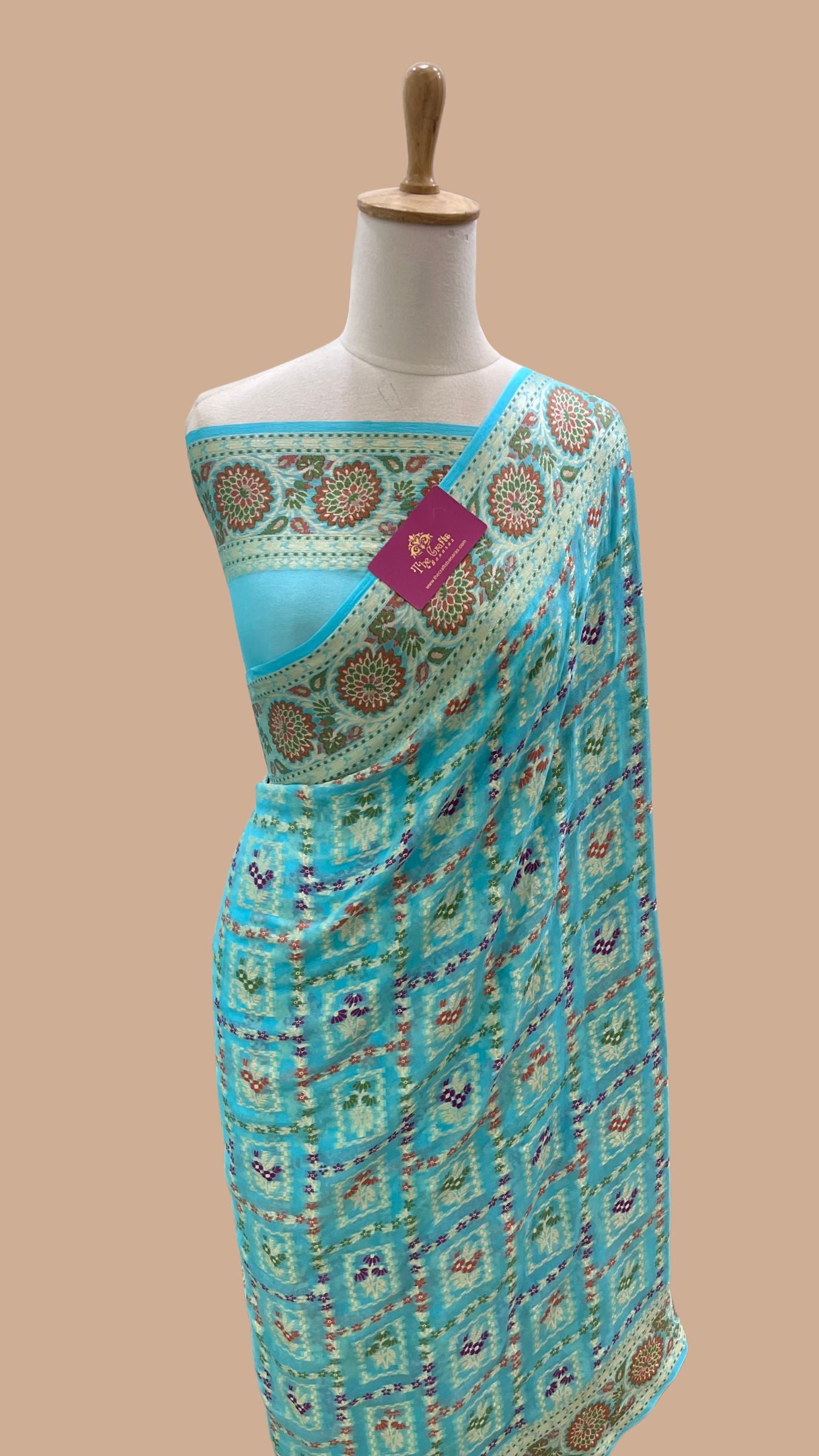 Pure Khaddi Chiffon Banarasi Saree
