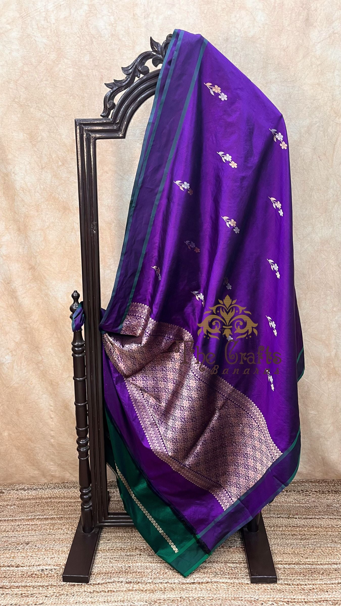 Pure Mango Silk Handloom Banarasi Saree - With Sona Roopa Motifs