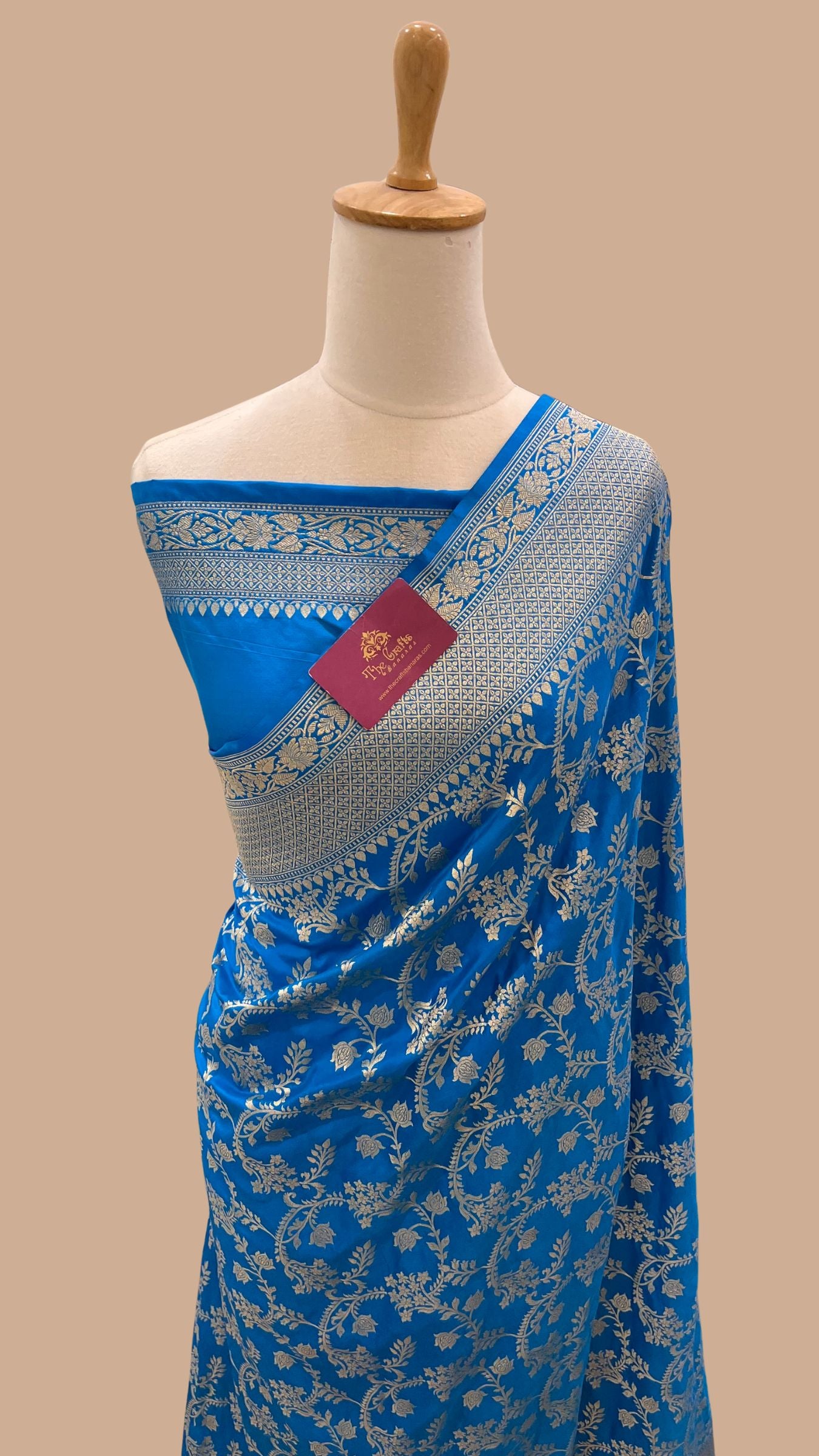Pure Katan Silk Handloom Banarasi Saree - Jaal work