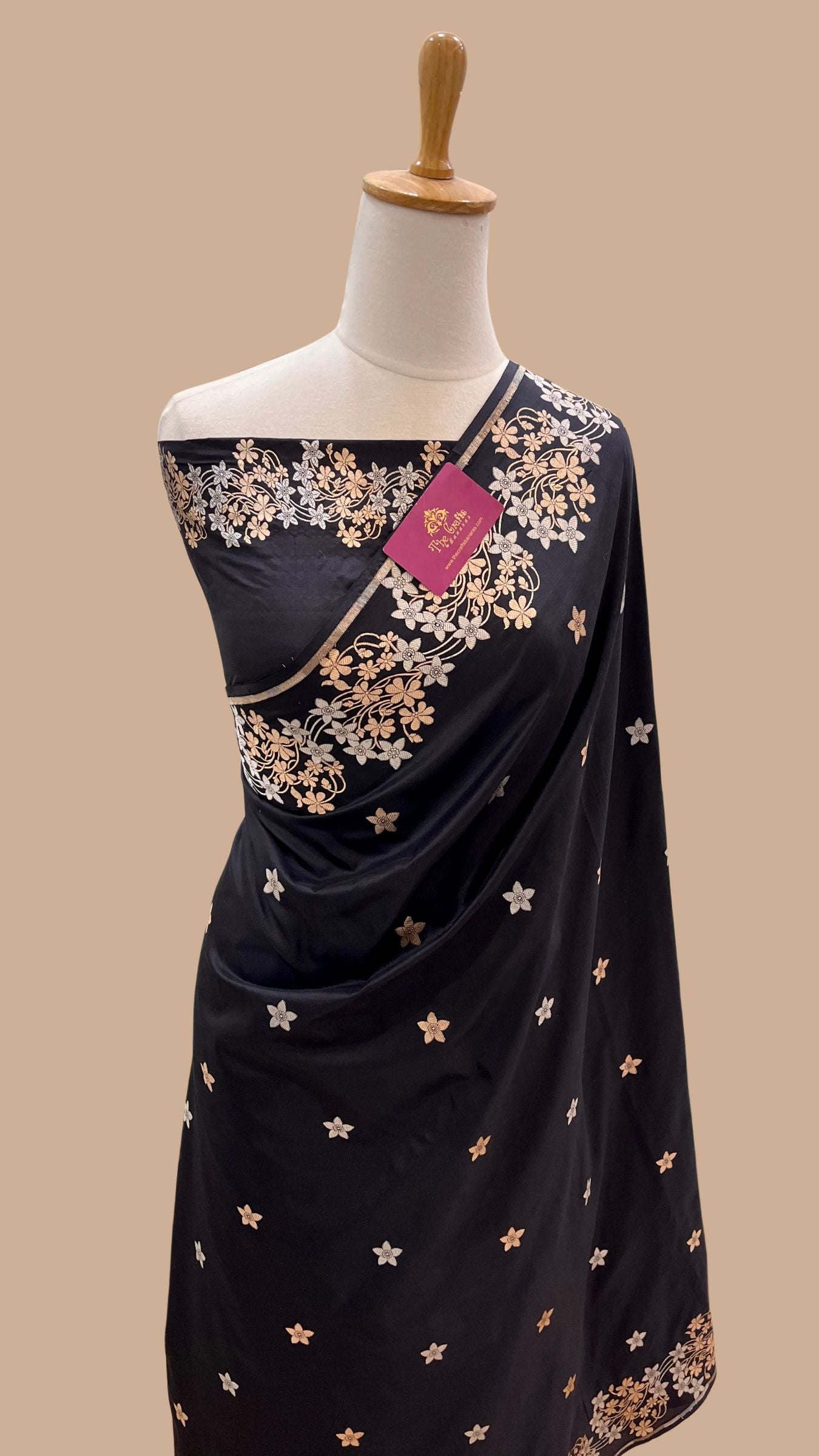 Nita Ambani in Pure Katan Silk Handloom Banarasi Saree - with kadhua motifs