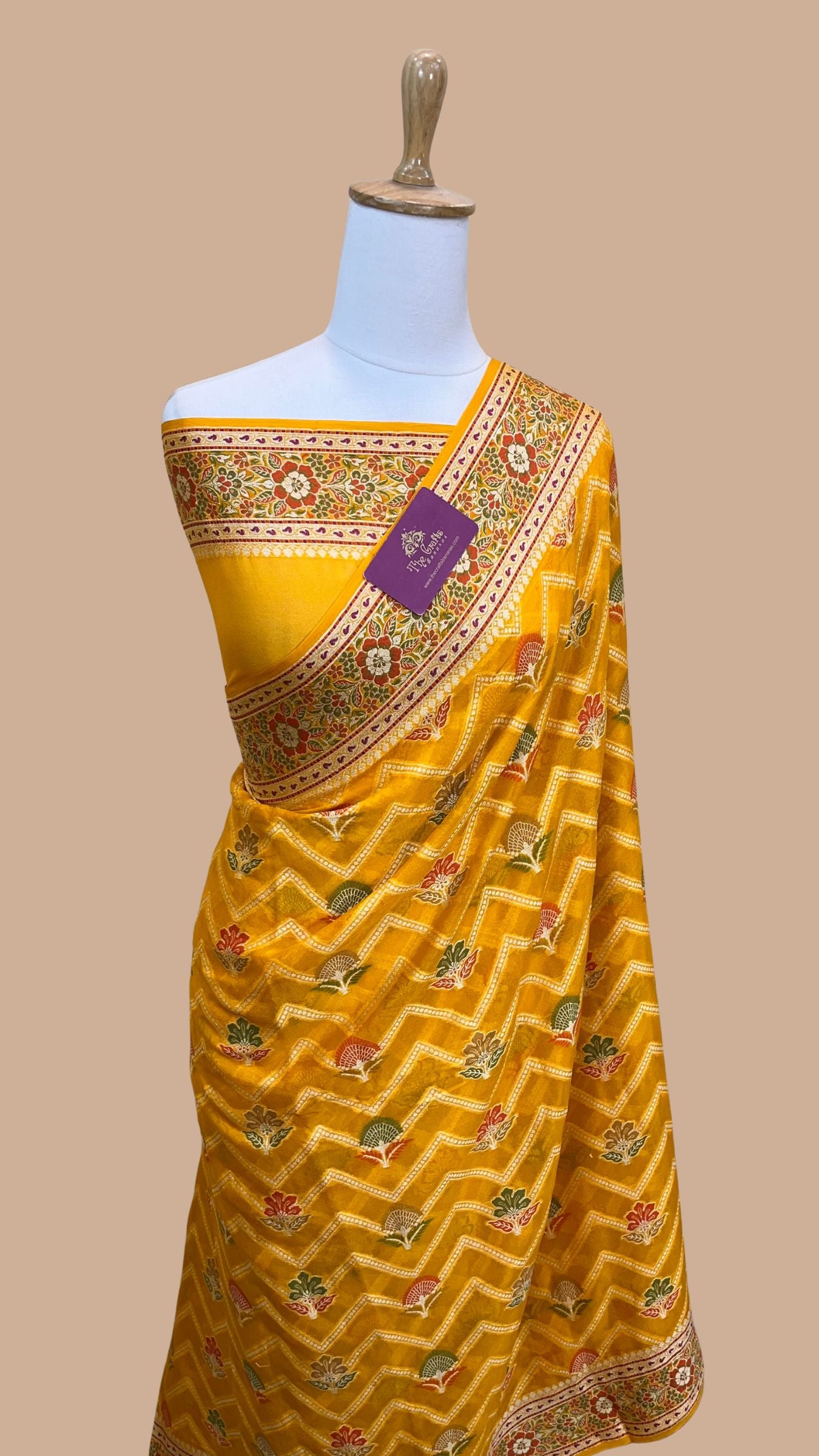 Pure Khaddi Chiffon Banarasi Saree