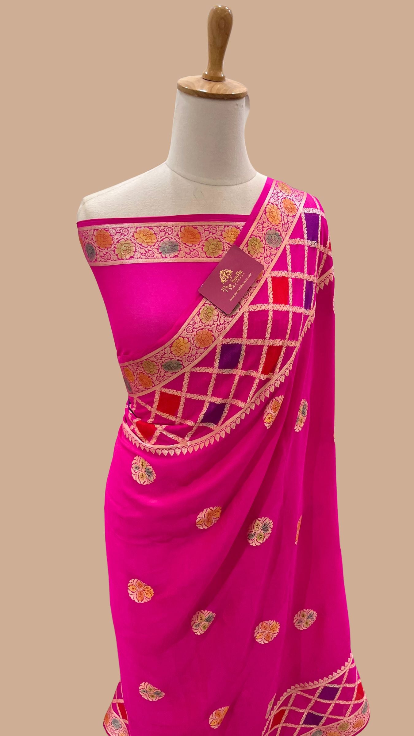 Pure Khaddi Chiffon Banarasi Saree