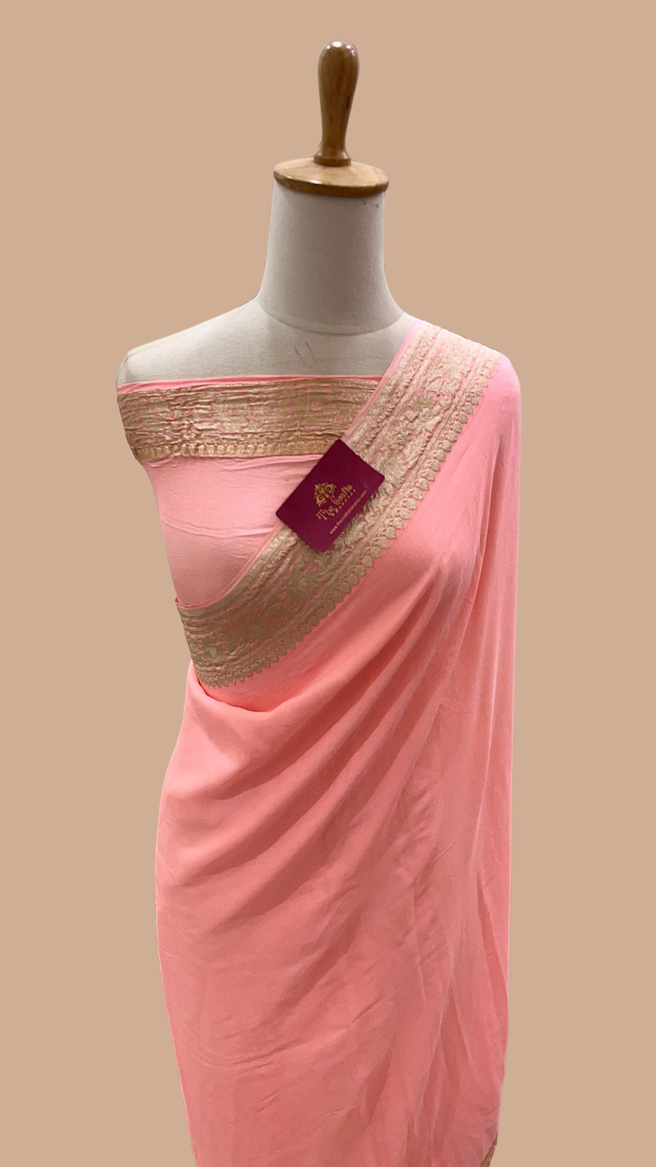 Khaddi Georgette Handloom Banarasi Saree