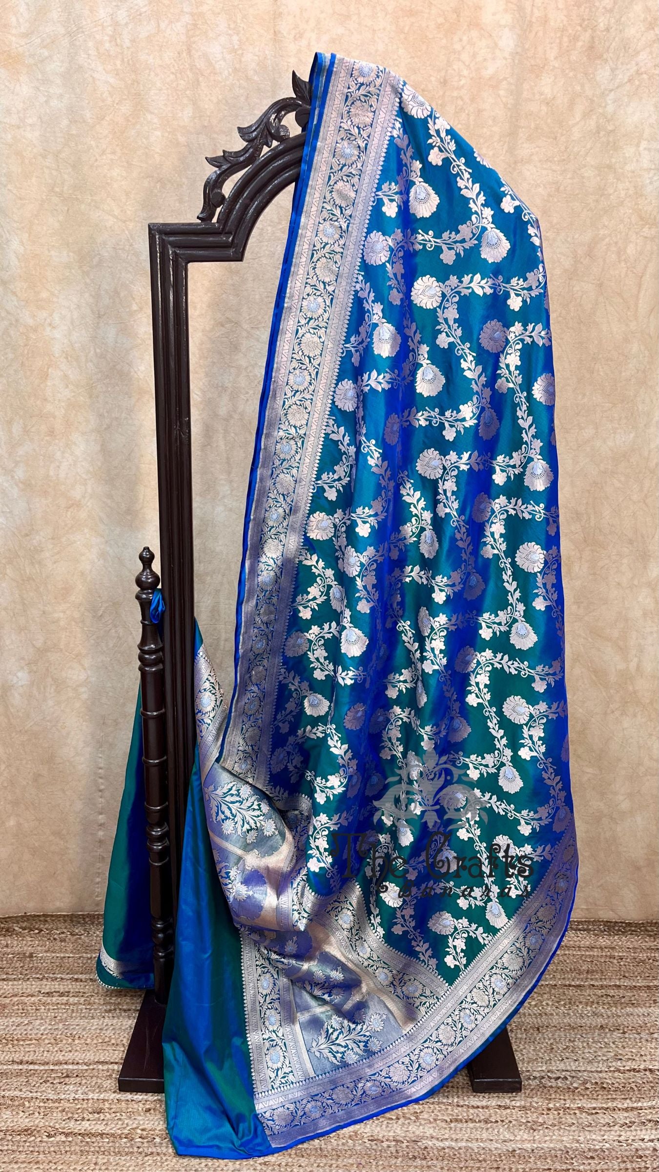Pure Katan Silk Handloom Banarasi Saree - All over sona Rupa Jaal work