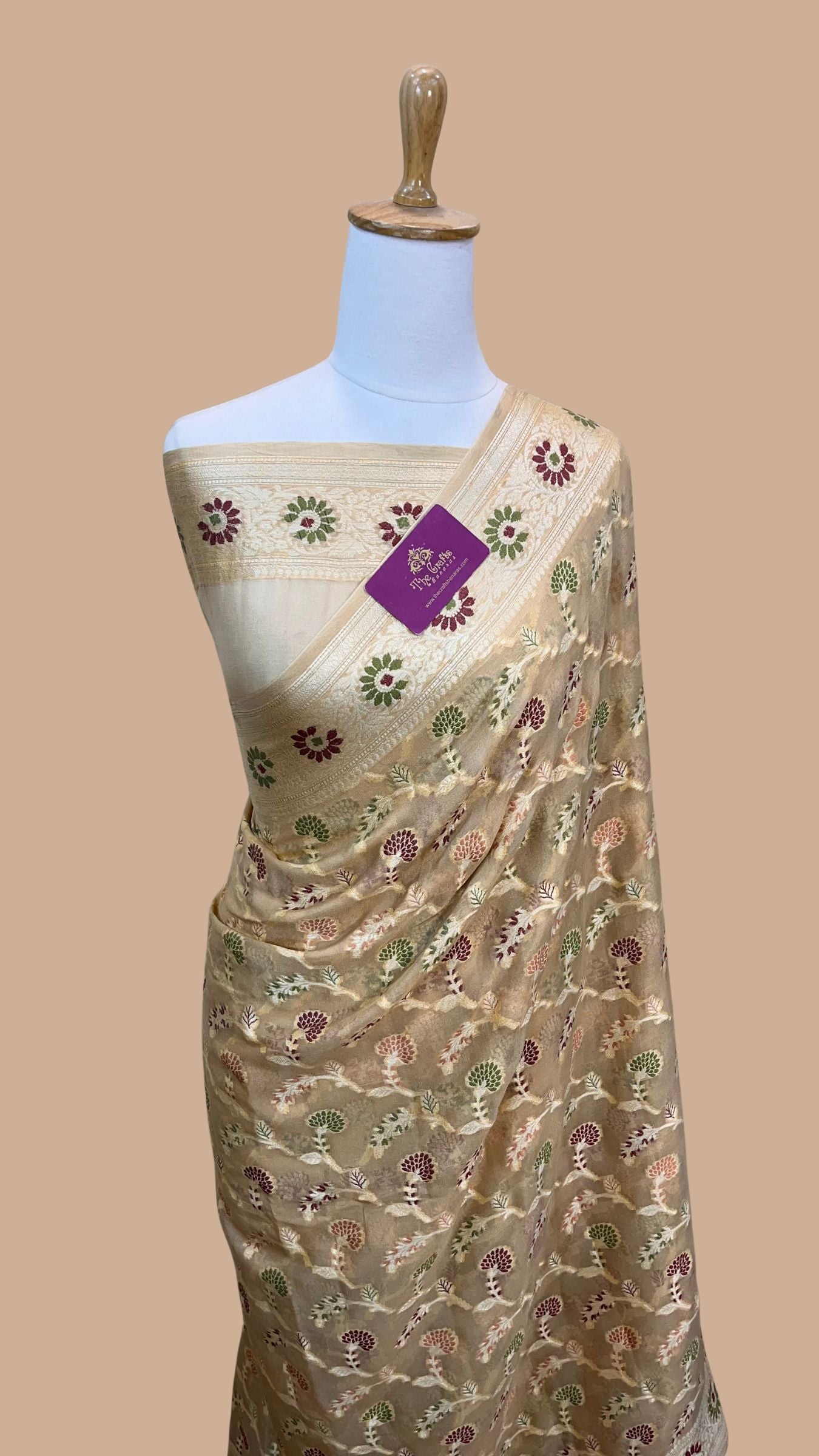 Pure Khaddi Chiffon Banarasi Saree