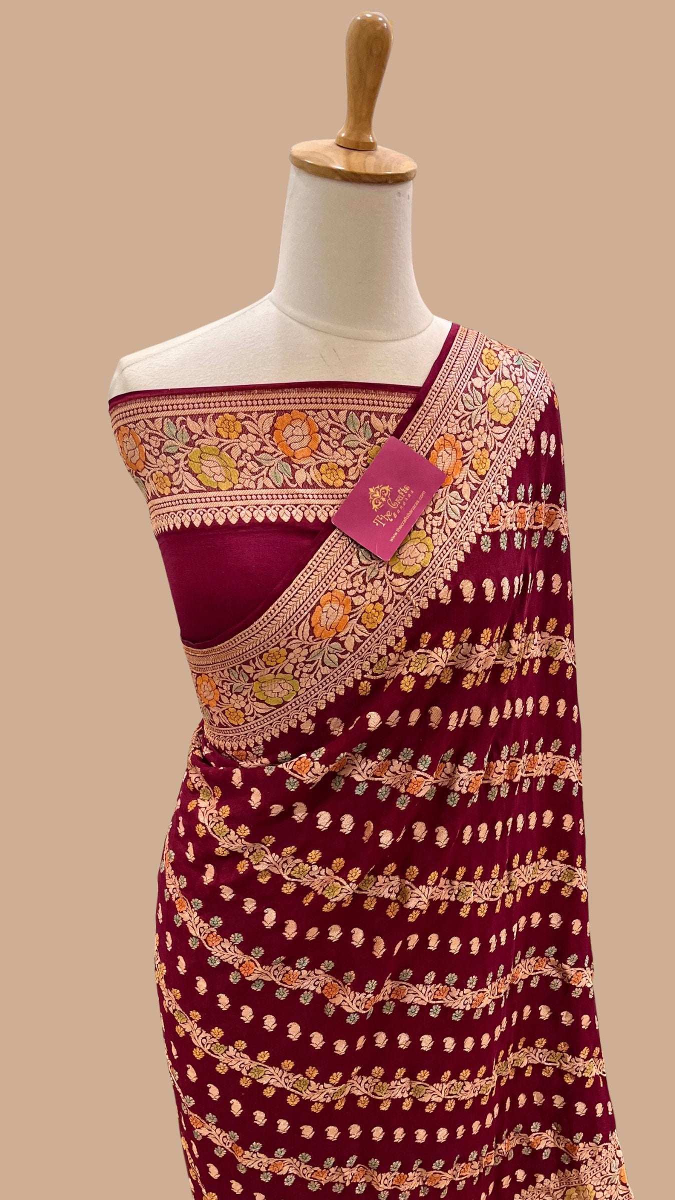 Pure Khaddi Chiffon Banarasi Saree