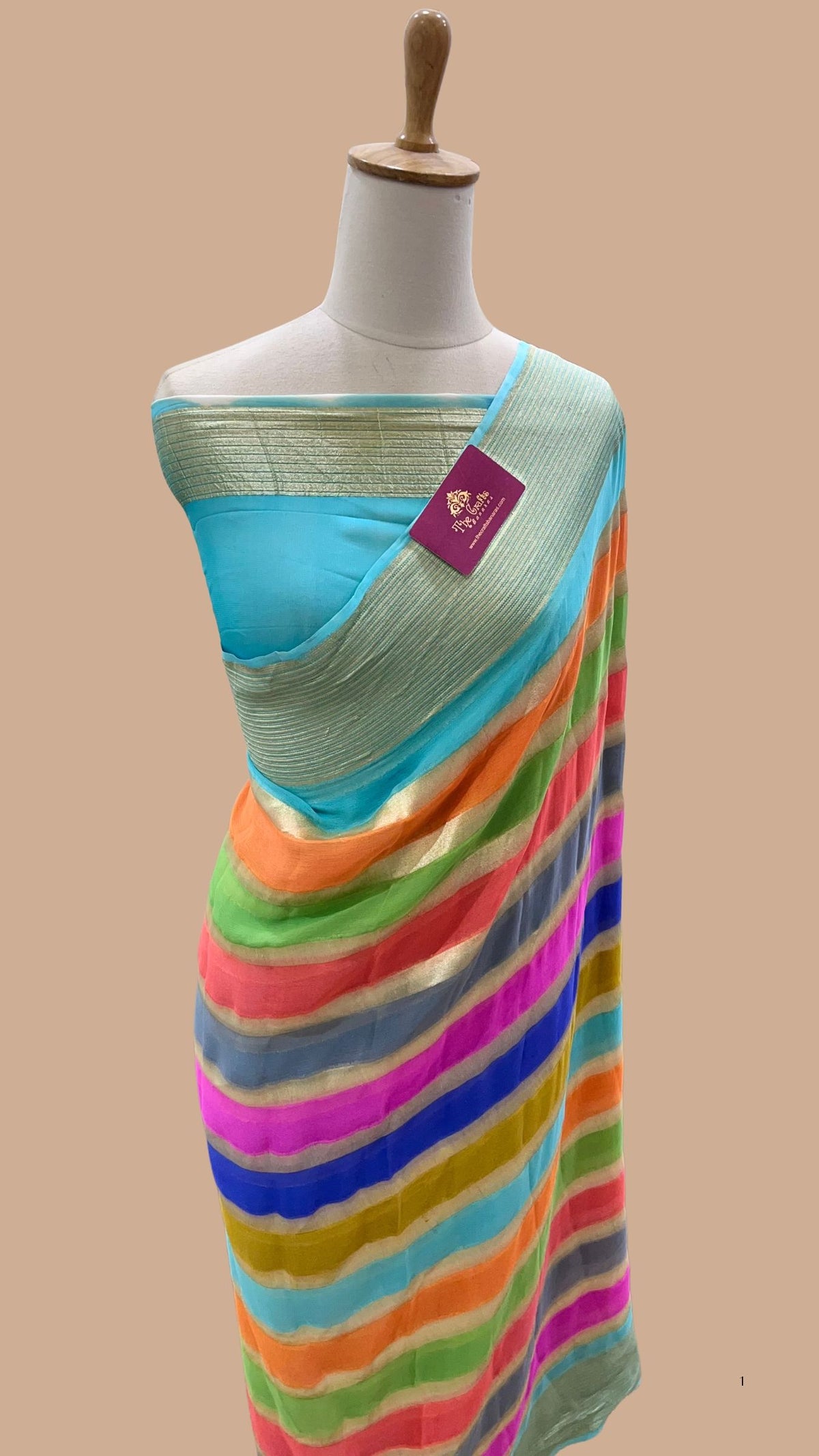 Khaddi Georgette Handloom Banarasi Saree