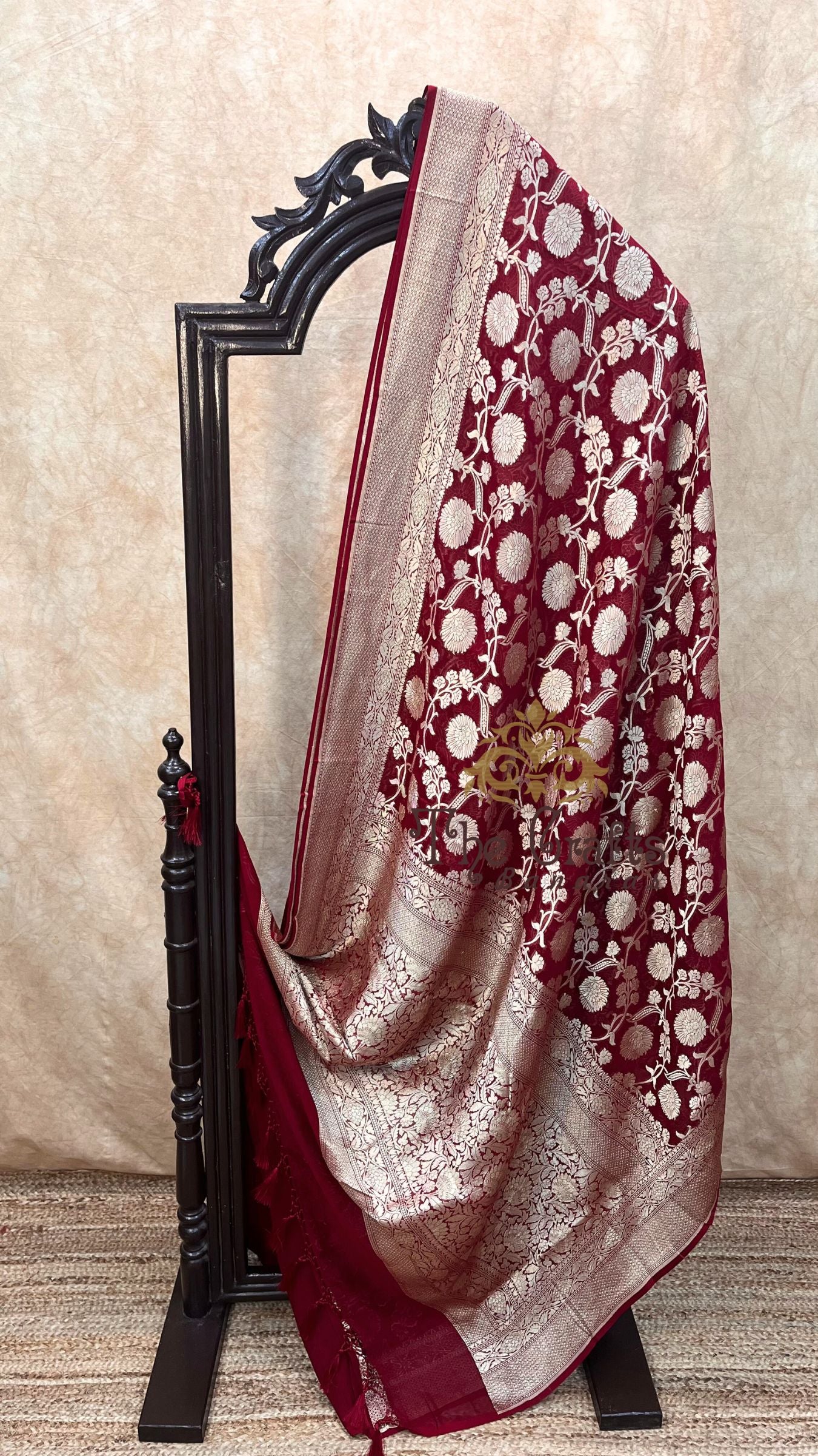 Khaddi Georgette Handloom Banarasi Saree - Water Zari