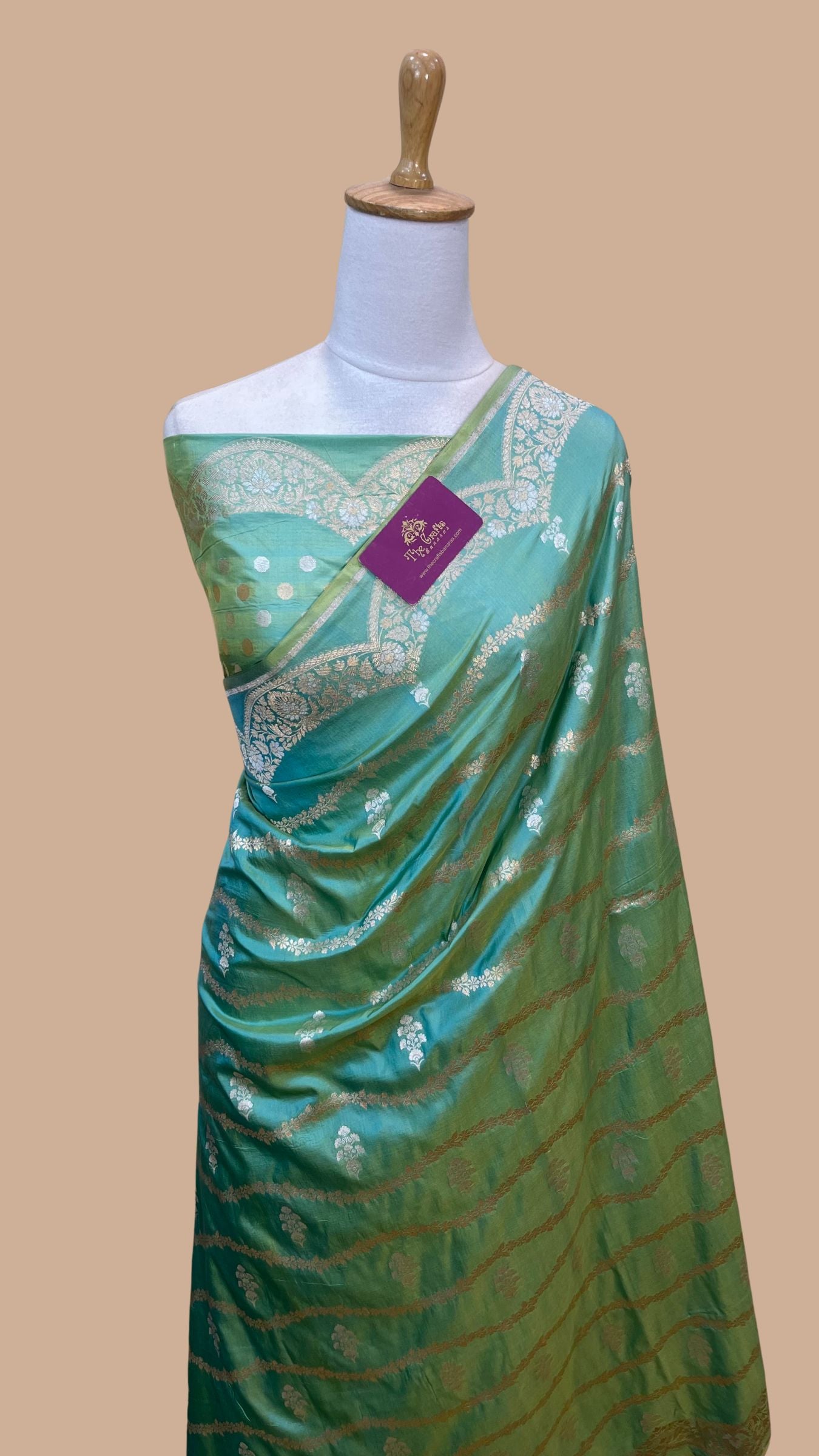 Pure Katan Silk Handloom Banarasi Saree - With Sona Rupa Motifs