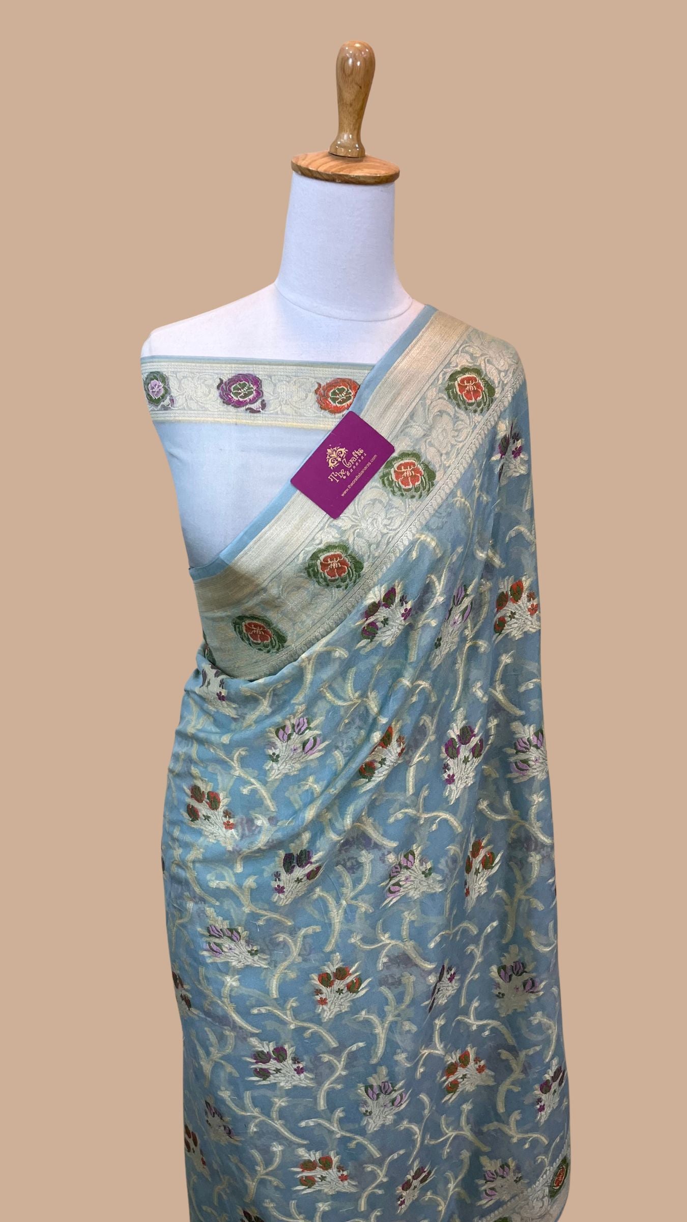 Pure Khaddi Chiffon Banarasi Saree