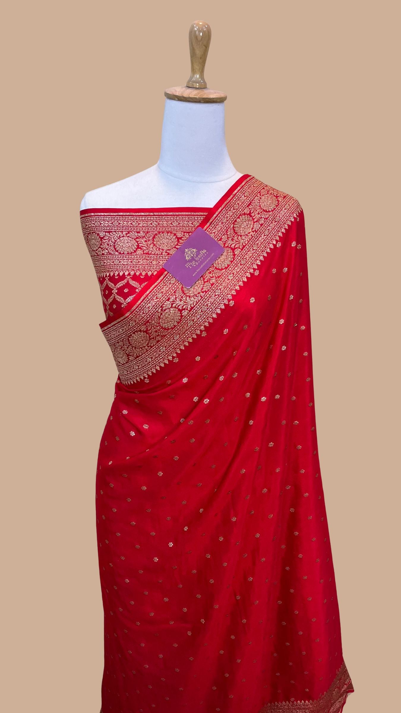 Pure Crepe Georgette Banarasi Saree - Antique Zari